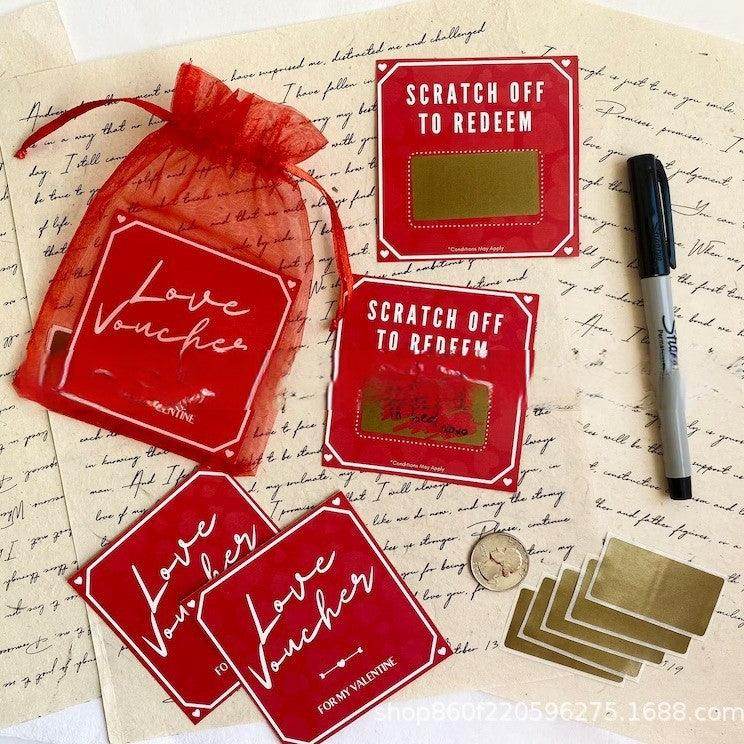 Custom DIY Love Scratch Off Cards - Romantic Couples Gift for Anniversary, Valentine's Day - Fun Interactive Date Night Activity for Couples