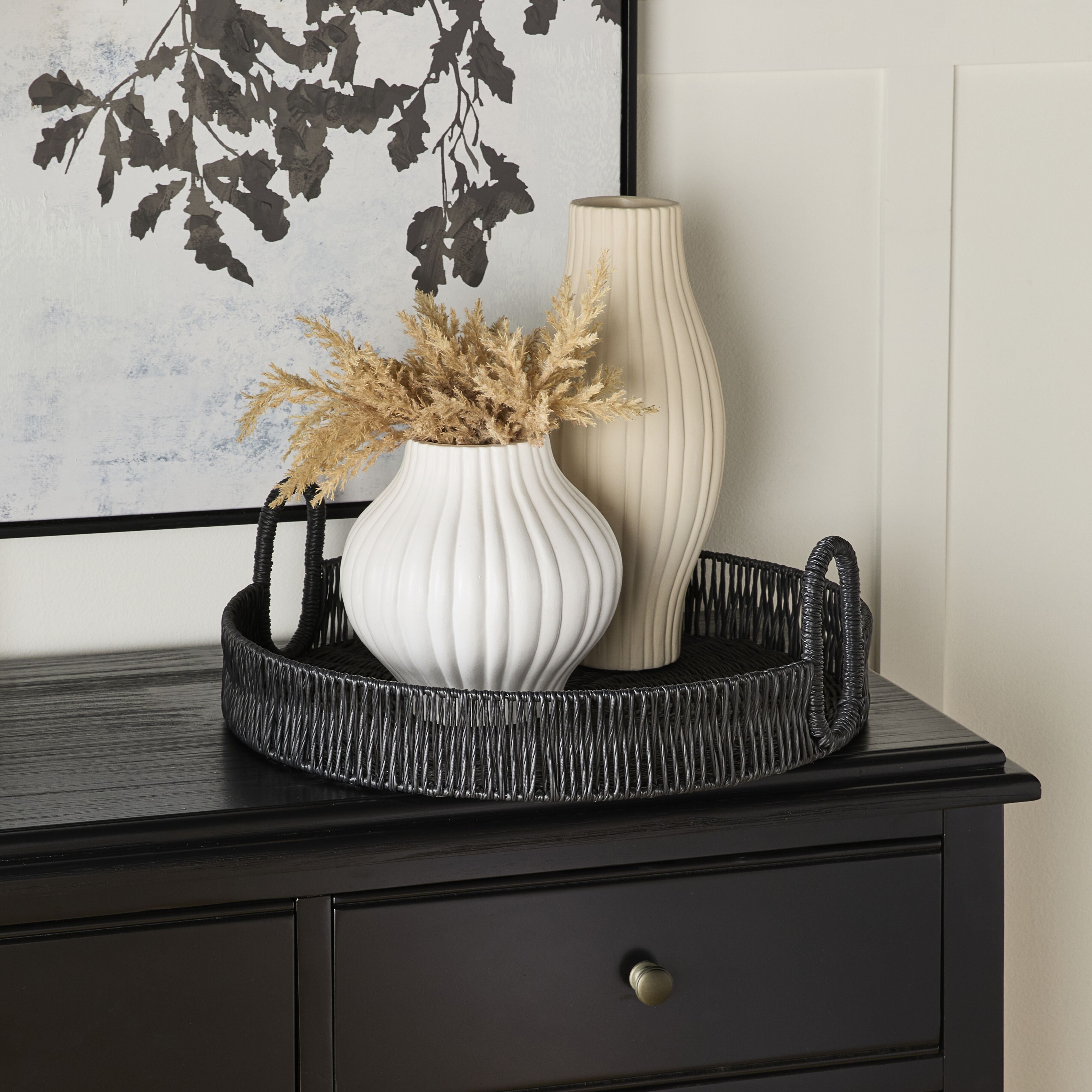 Bristol Vertical Weave Tray - Stylish Bamboo Storage Basket for Home Organization | Perfect for Bathroom, Kitchen, and Office Decor