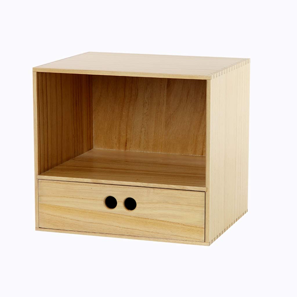 Wooden Desktop Storage Box with Drawers - Office Organizer for Stationery, Files & Supplies - Perfect for Home Office, Study & Workspace Organization