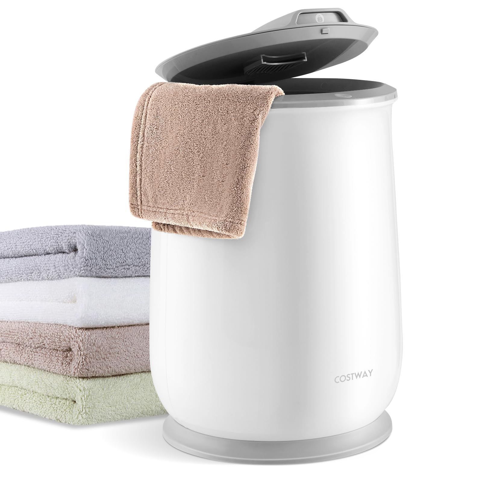 COSTWAY 21L Large Electric Towel Warmer & Blanket Heater with Flip-top Lid, Child Safety Lock & Auto Shut Off - Perfect for Bathrobes, Spa Towels & Home Bathroom Accessories (45
