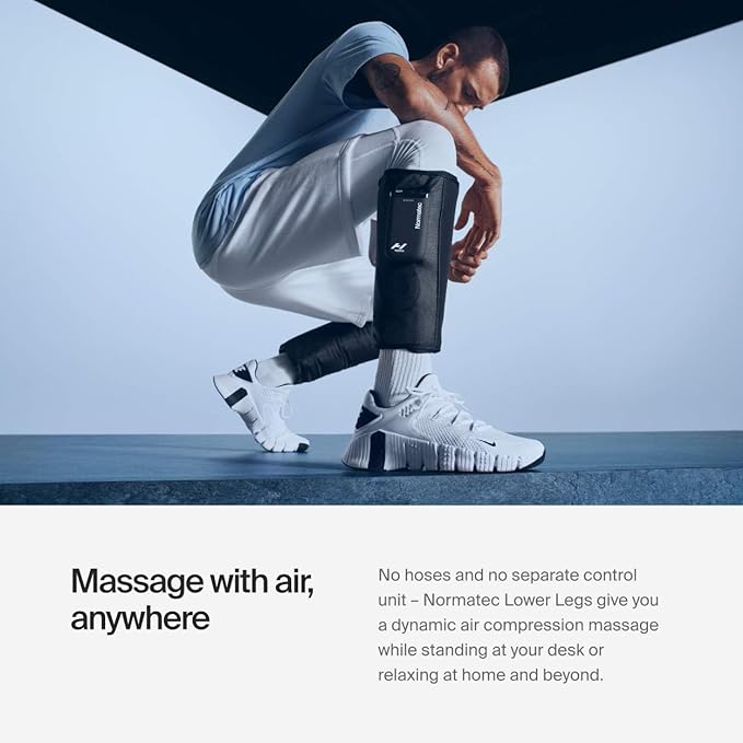 Hyperice Normatec Go Pneumatic Compression Massage Calf Sleeves - Portable Leg Recovery System for Athletes & Fitness Enthusiasts - Perfect for Post-Workout, Travel & Muscle Recovery