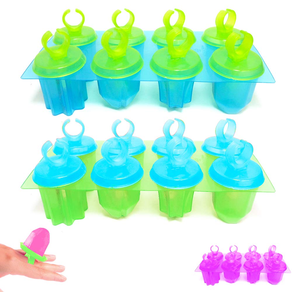 2 Pack Reusable Ice Pop Maker Jewel Ring Popsicle Molds - DIY Frozen Dessert Treats for Kids & Adults - Perfect for Summer Parties, BBQs, and Family Fun