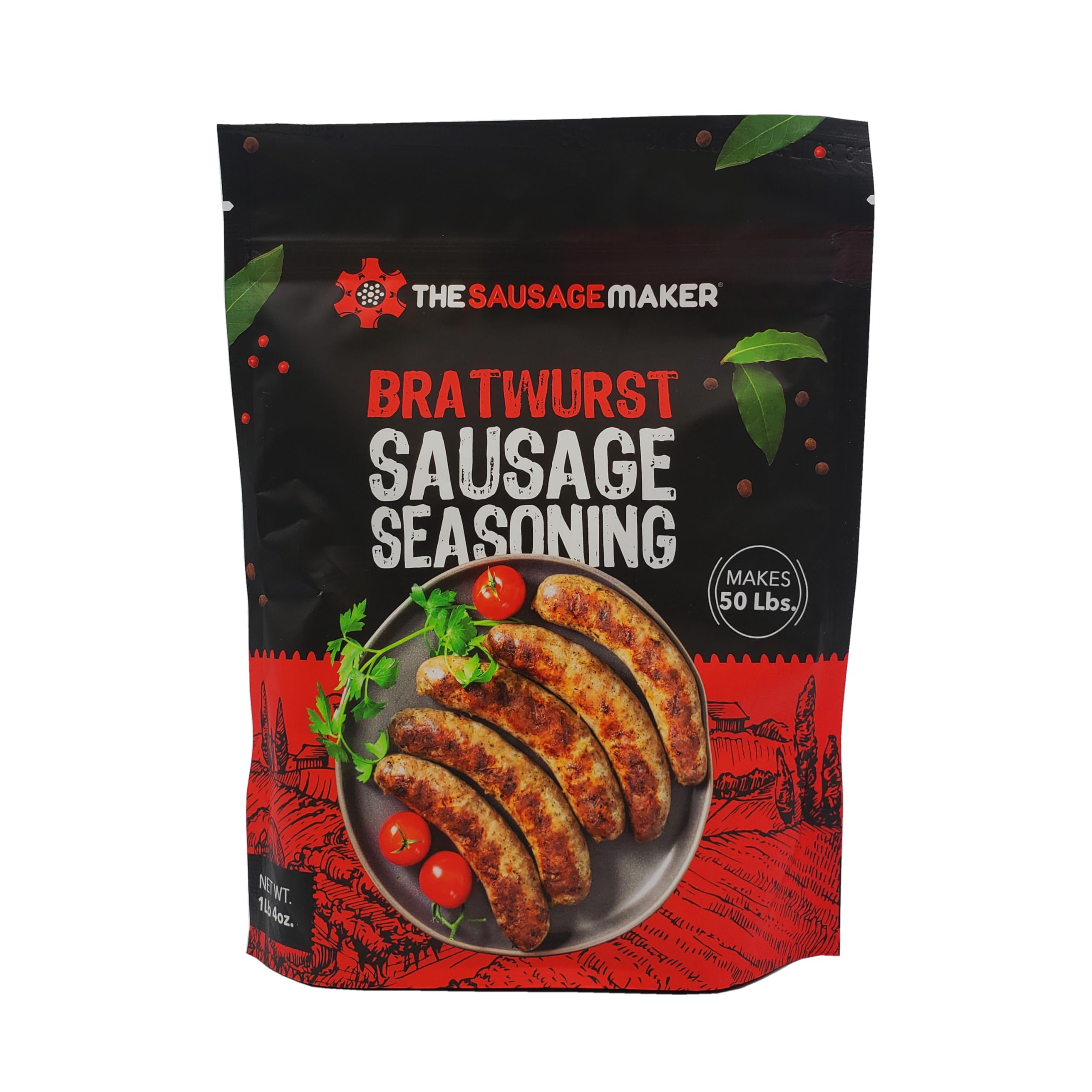 Premium Bratwurst Seasoning Mix - 1 lb. 4 oz. | Authentic German Sausage Spice Blend | Perfect for Grilling, BBQ & Homemade Sausages