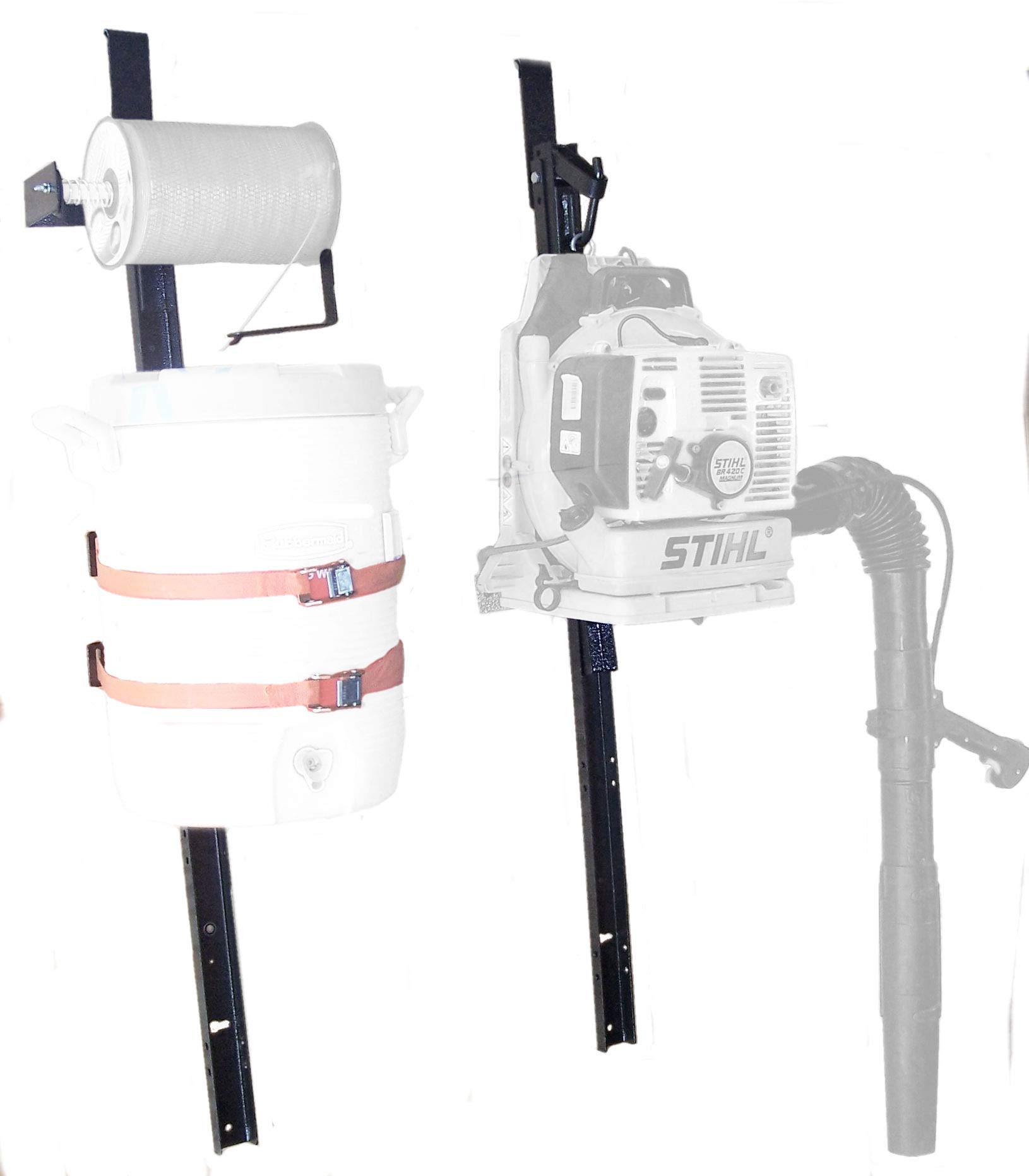 Pack'em Backpack Blower & Cooler Storage Rack System - Heavy Duty Enclosed Organizer for Outdoor Equipment (PK-OP1-BH-BM) - Perfect for Garage, Shed, or Workshop Organization