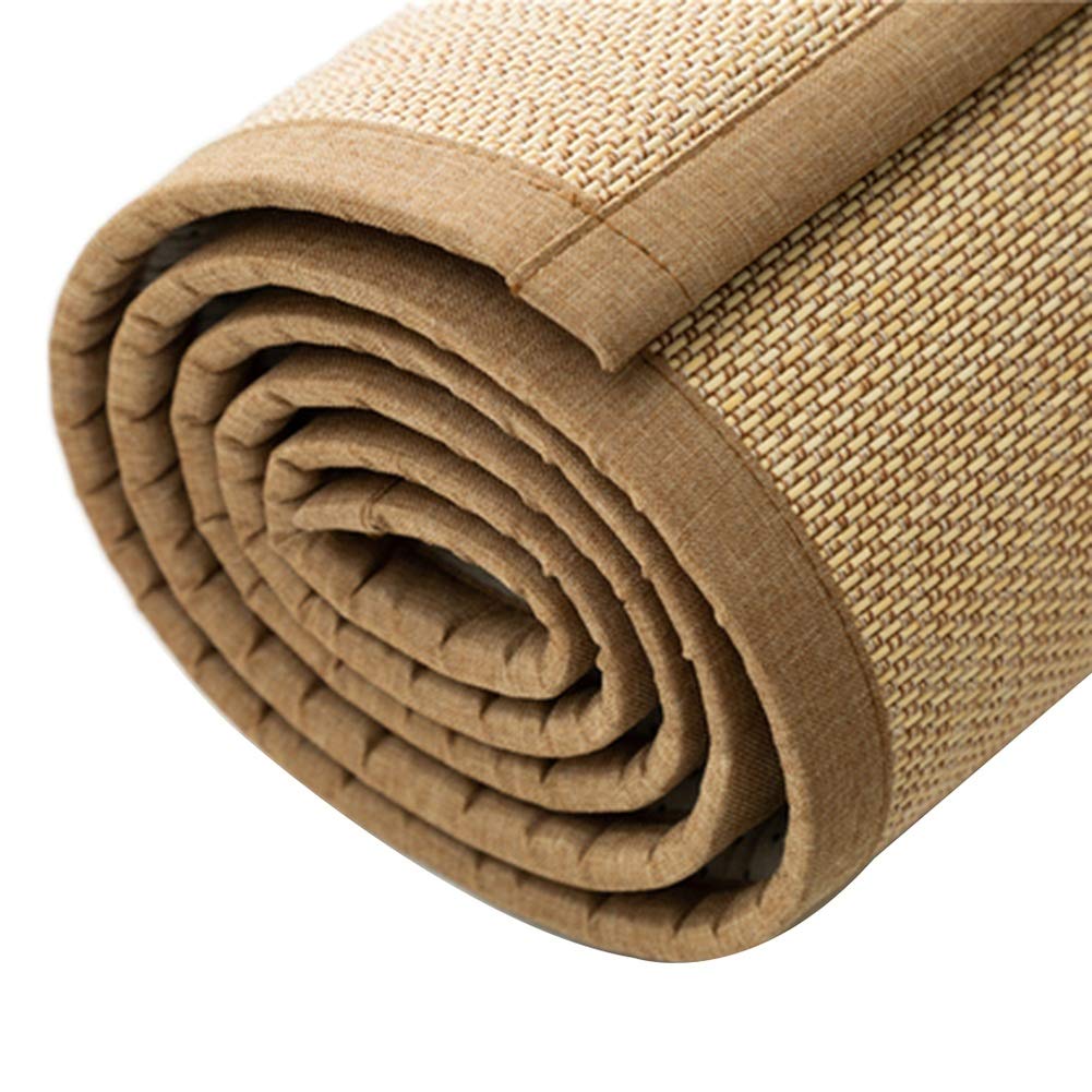 Premium Bamboo Rug - Natural Braided Non-Slip Floor Mat for Tea Room, Balcony & Play Area | Breathable & Durable 16mm Thick | Custom Sizes 100x150cm | Eco-Friendly Home Decor for Indoor/Outdoor Use