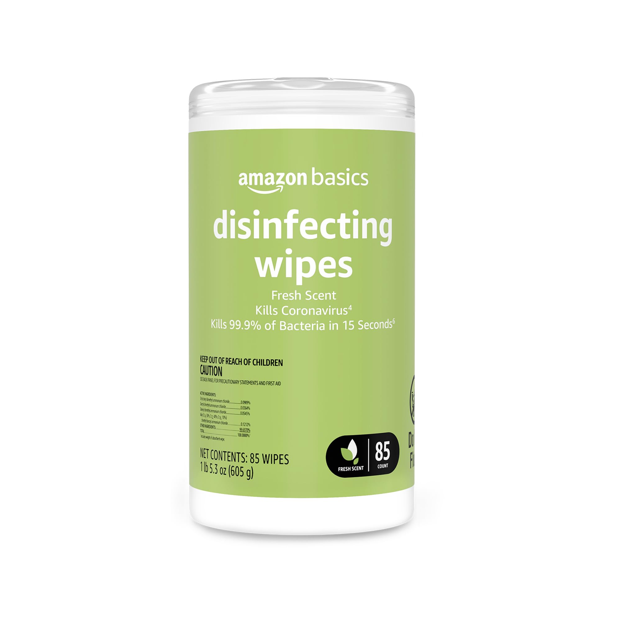 Amazon Basics Disinfecting Wipes, Fresh Scent - 85 Count (Pack of 3) | Kills 99.9% of Germs & Viruses | Perfect for Home, Office, Gym & Travel Use