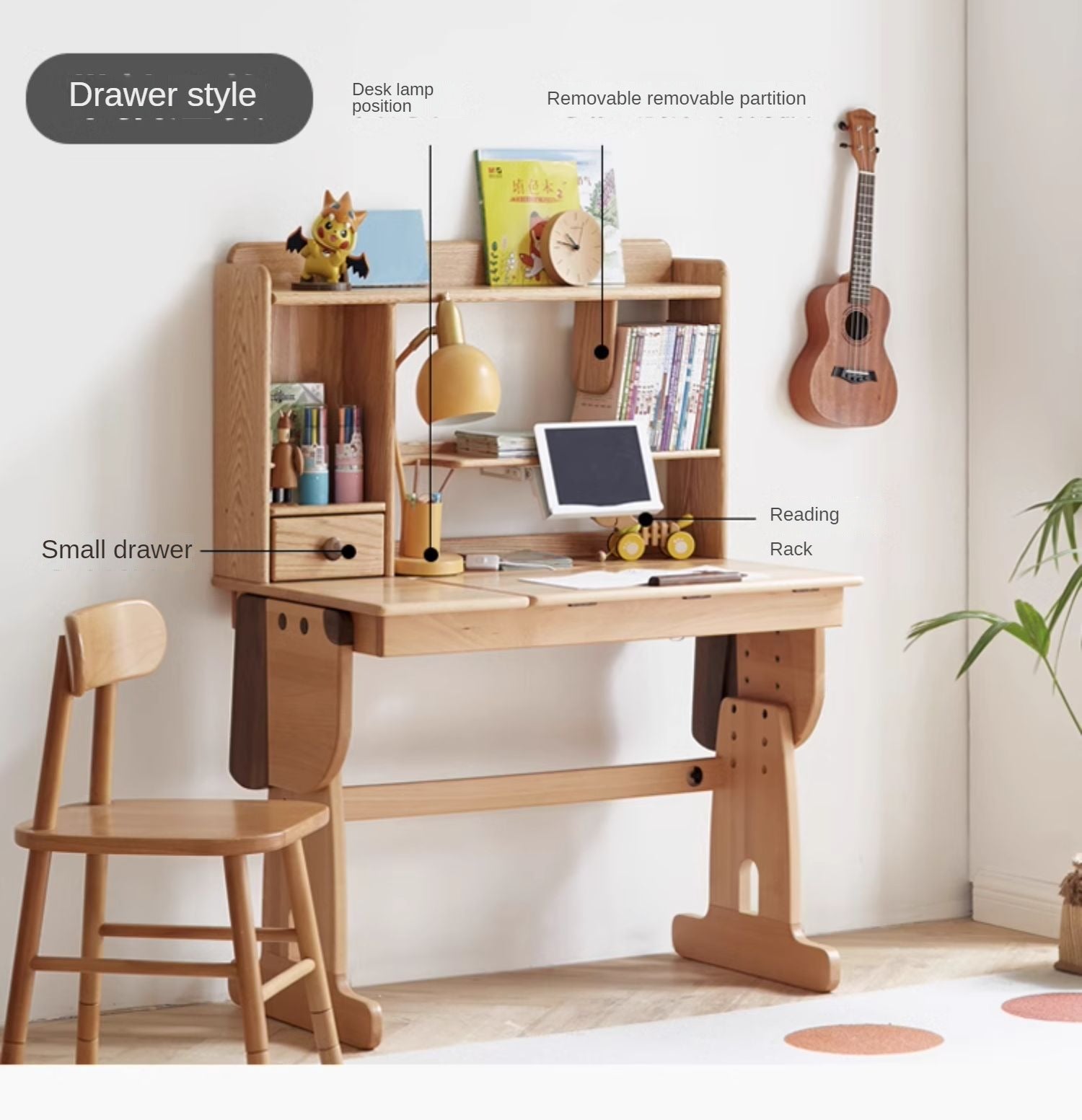 Solid Oak & Beech Wood Bookshelf - Sturdy Wooden Shelf for Home, Office & Library - Perfect for Organizing Books, Decor & Storage