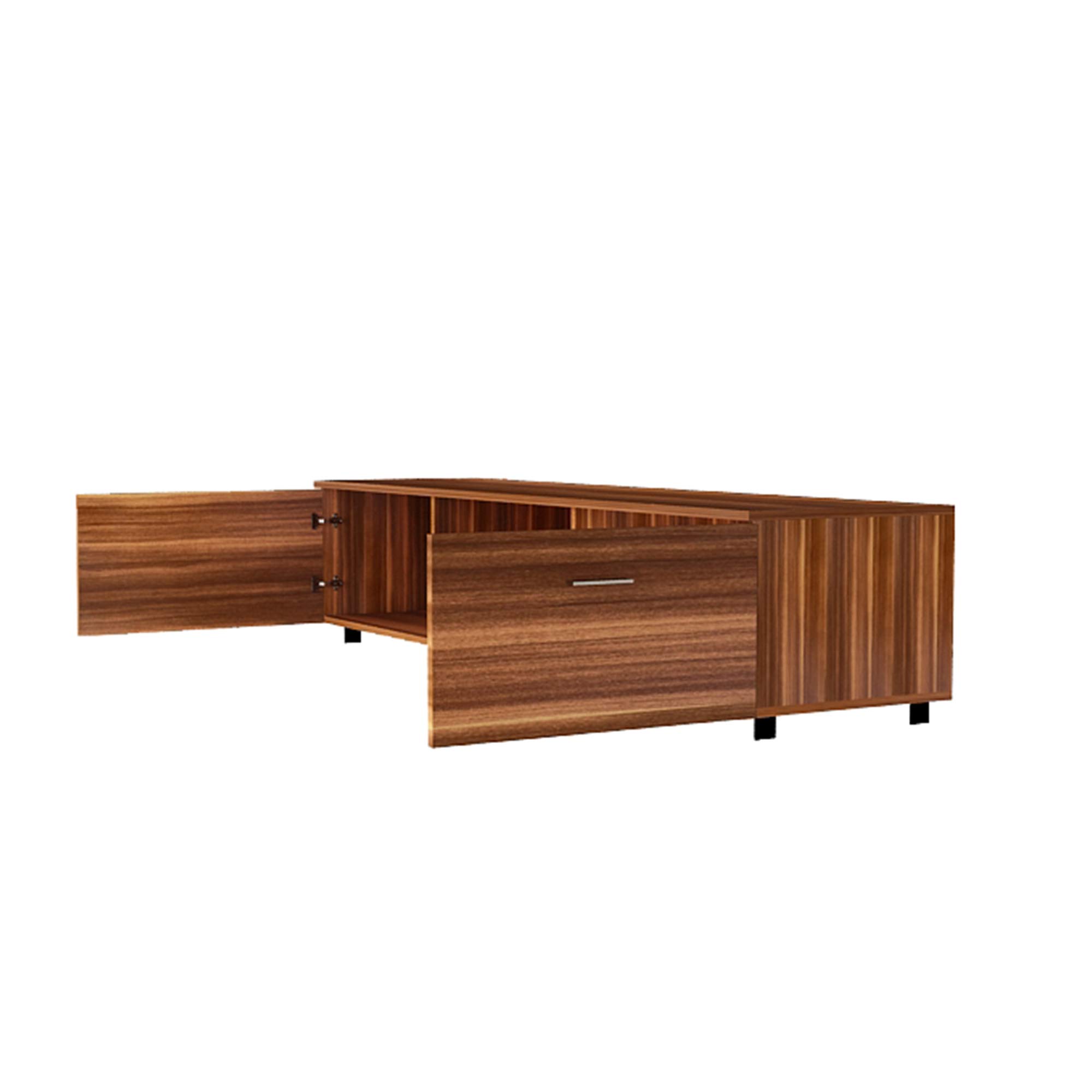 i-POOK 70 Inch TV Stand with Storage - Wooden TV Console Table with 2 Open Shelves & 2 Drawers - Media Entertainment Center for Living Room, Bedroom - Walnut Finish - Perfect for Home Theater Setup & Living Room Organization