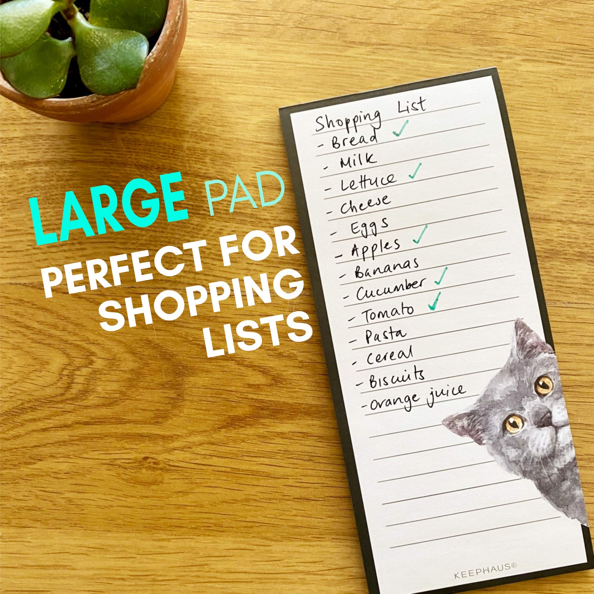 Curious Cats Magnetic To Do List Notepads (3 Pack) - Cute Fridge Memo Pads for Grocery Shopping, Reminders & Notes | 50 Sheets per Pad | Perfect for Kitchen Organization & Cat Lovers