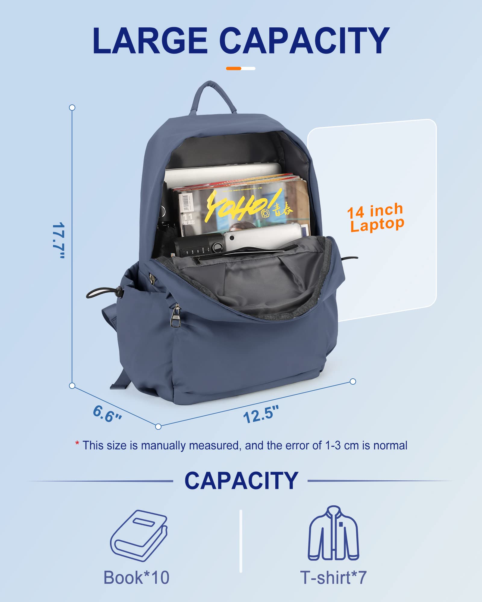 Stylish Lightweight Bluish Purple Backpack for Women & Men - Durable Gym, Casual Daypack & Laptop Bag for College, Work & Travel | Perfect for School, Office, Commuting & Outdoor Adventures