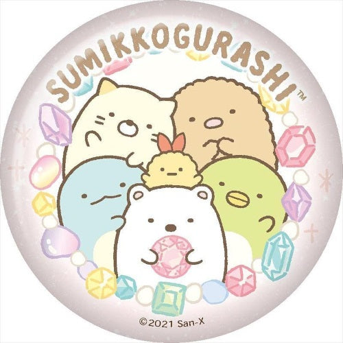 San-x Sumikko Gurashi Glitter Can Badge - 3 Inch Twinkle Collectible Pin for Backpacks, Jackets & Anime Fans | Cute Japanese Character Accessories