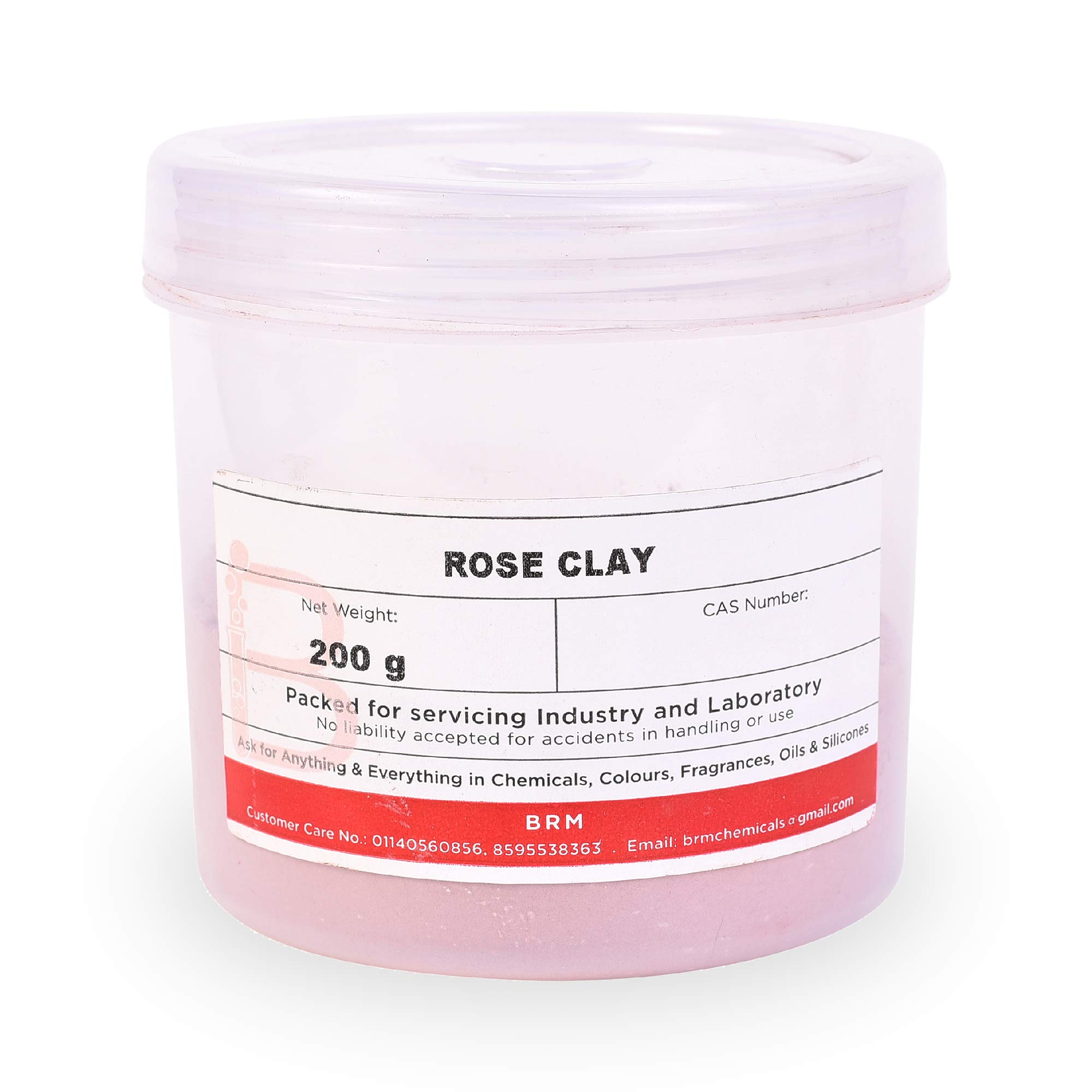 BRM Herbals Rose Clay Powder - 200g Natural Pink Clay for Face Masks, DIY Beauty, Soap Making | Skin & Hair Care | Use for Facial Cleansing, Acne Treatment, Body Scrubs & Homemade Cosmetics