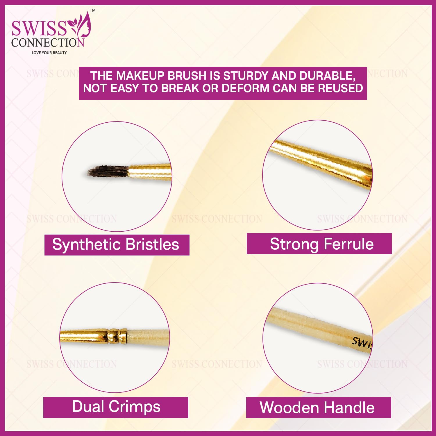 Premium Professional Wooden Lip Liner Brush - Non-Slip Grip & High-Quality Bristles - Durable Makeup Brush for Women & Girls (Pack of 4) - Perfect for Precise Lip Lining, Makeup Application & Beauty Kits