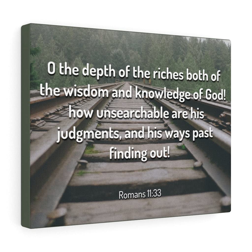Christian Wall Art with Bible Verse Romans 11:33 - Inspirational Scripture Print for Home Decor, Ready to Hang - Perfect for Living Room, Bedroom & Church Gifts