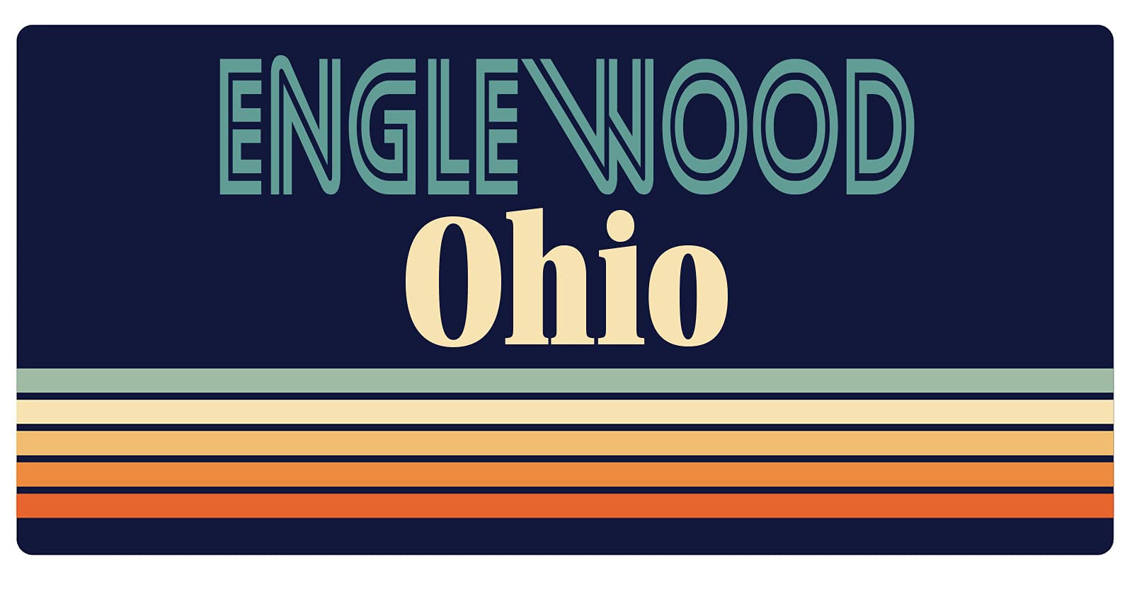 Vintage Retro Style 5 x 2.5 Inch Refrigerator Magnet - Englewood Ohio Souvenir & Collectible - Perfect for Fridge, Office, or Metal Surfaces