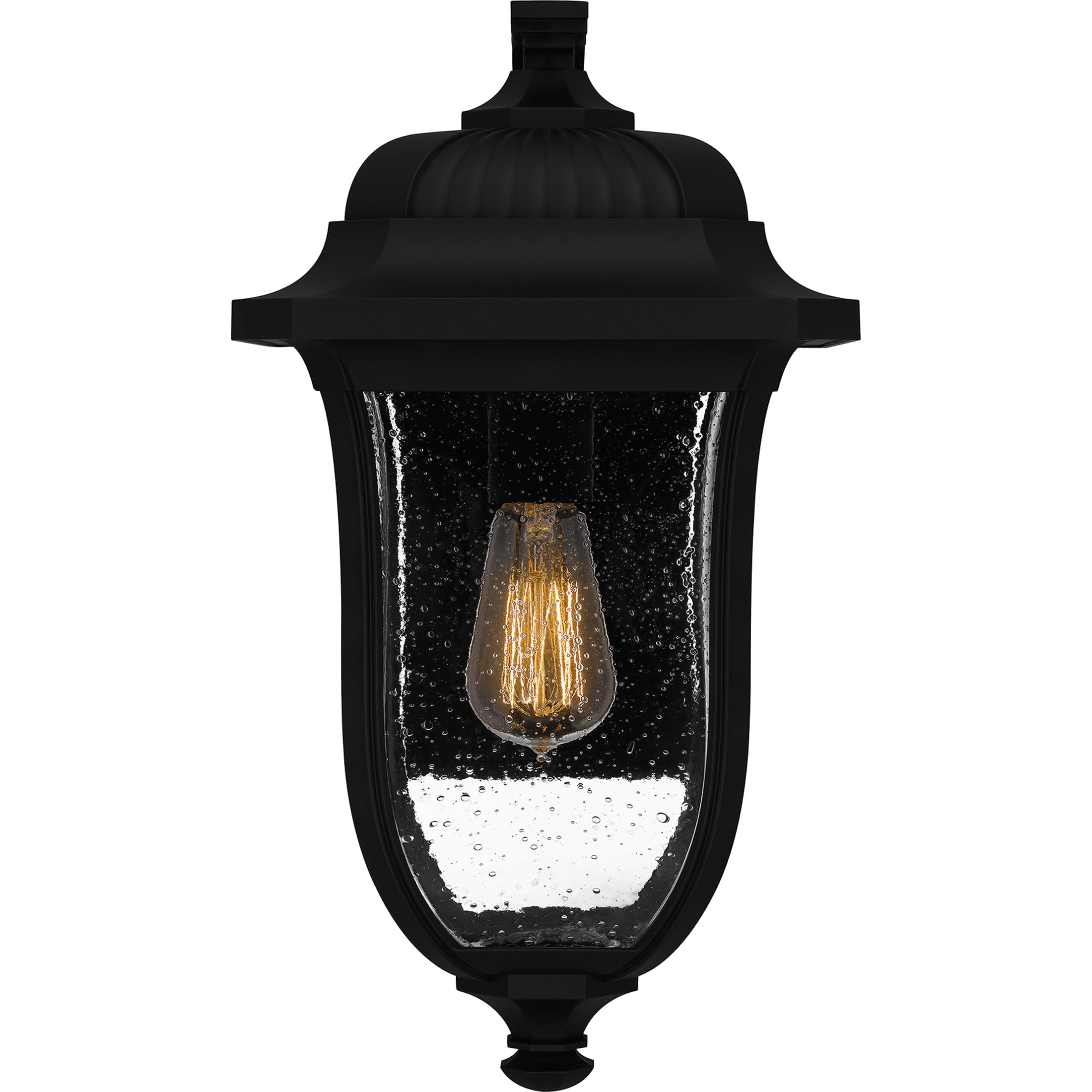 Quoizel Mulberry 1-Light Matte Black Outdoor Wall Lantern - Weatherproof Exterior Lighting for Porch, Patio, and Garden Decor