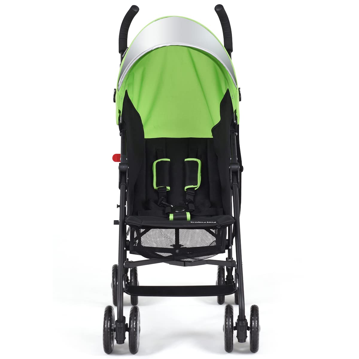 HONEY JOY Lightweight Compact Baby Stroller for Travel - Adjustable Canopy & Reclining Seat with 5-Point Safety Harness, Cup Holder & Storage Basket | Foldable Umbrella Stroller for Toddlers | Perfect for Airplane, Shopping & Daily Walks (Green)