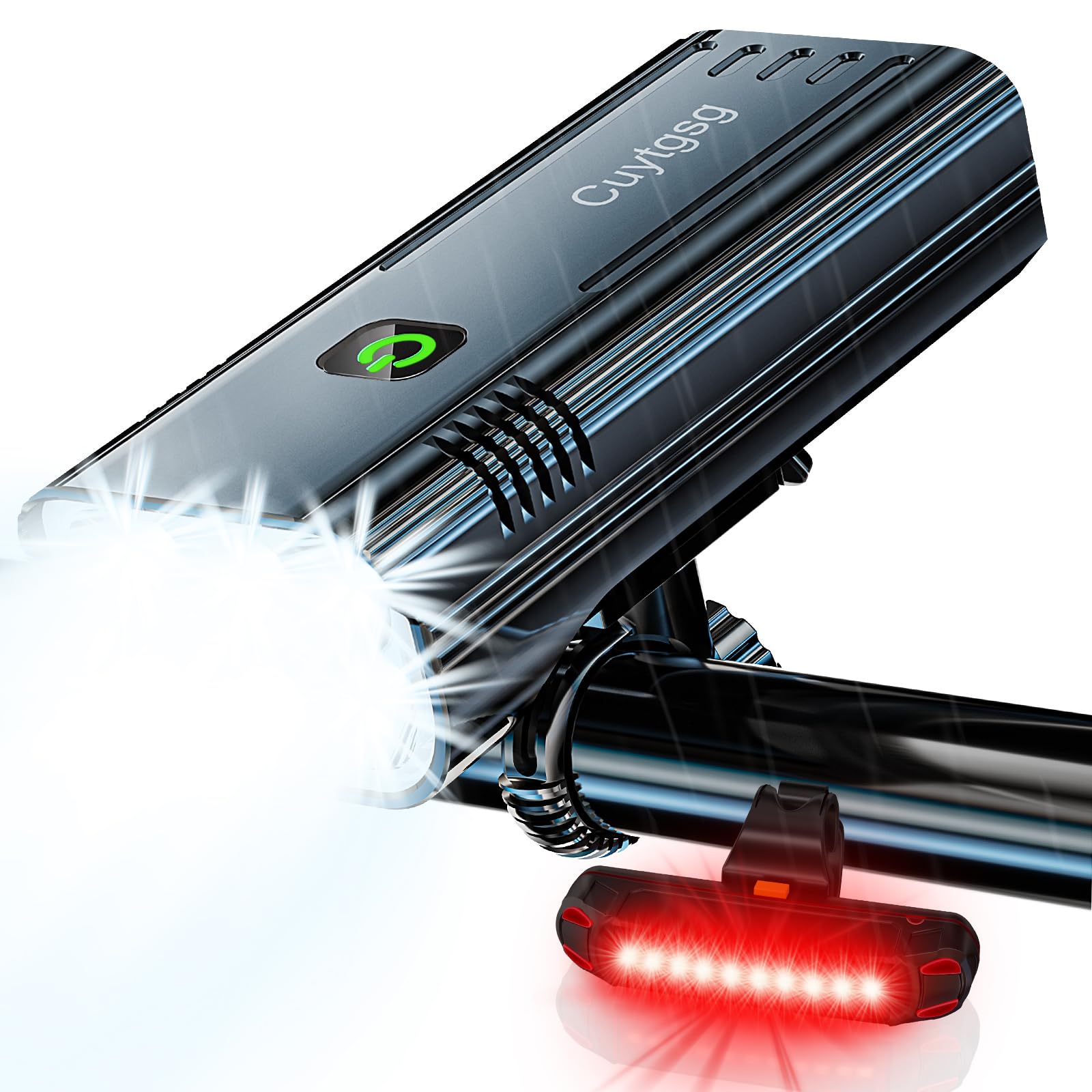 2025 Super Bright 9500 Lumens Bike Lights - 6 LED 360° Rotatable Bicycle Headlight with 10 Modes & USB Rechargeable | Waterproof, Long Runtime & Taillights for Night Riding, Cycling Safety & Outdoor Adventures