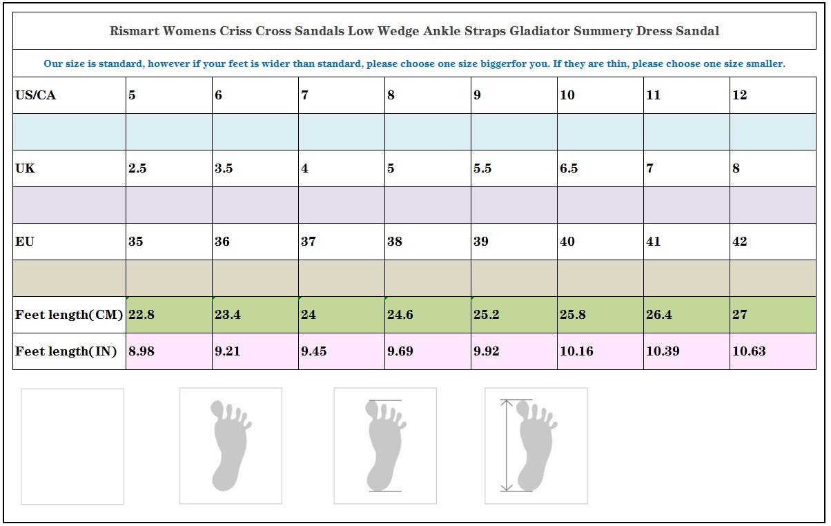 Women's Open Toe Gladiator Sandals - Criss Cross Strap Summer Sandals for Beach, Vacation & Casual Outfits | Rismart Comfortable Walking Shoes