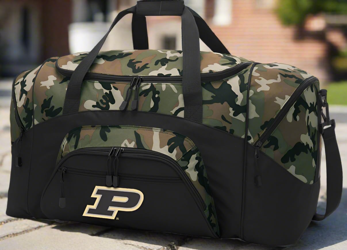 Purdue University Camouflage Duffle Bag - Large Travel Duffel Luggage for Men | Perfect for College, Gym, Sports & Weekend Getaways | Official Purdue Boilermakers Gift Idea