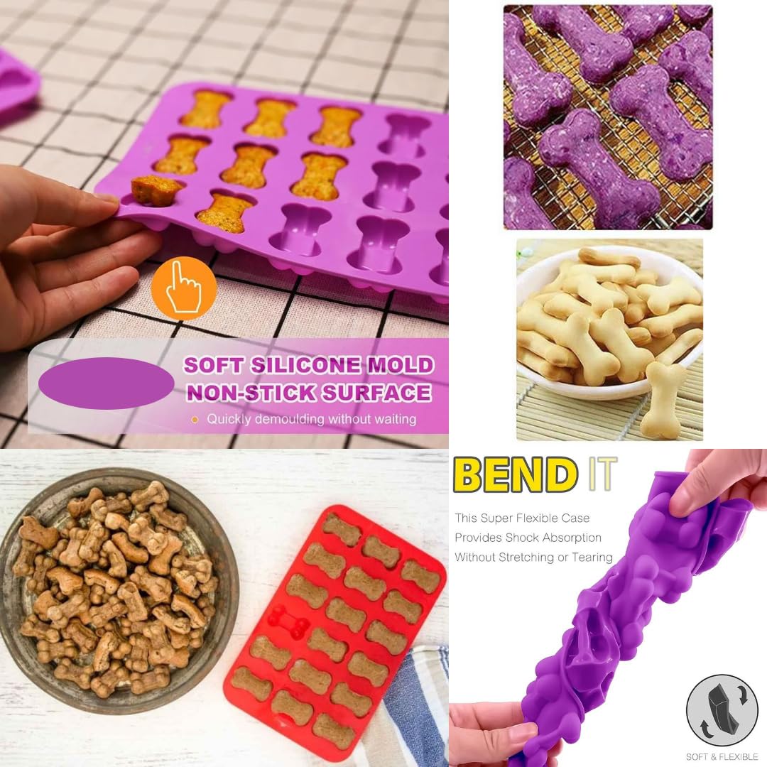 Skytail 18 Cavity Puppy Bone Silicone Mold for Baking - Chocolate, Candy, Frozen Dog Treats, Jelly, Cupcake, Muffin, Ice Cube, Pet Food, Cookies - Perfect for Dog Birthday Parties & Homemade Pet Snacks