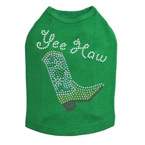 Yee Haw Dog Tank Top - Green & Turquoise Pet Apparel for Dogs - Perfect for Western Themed Parties & Outdoor Adventures