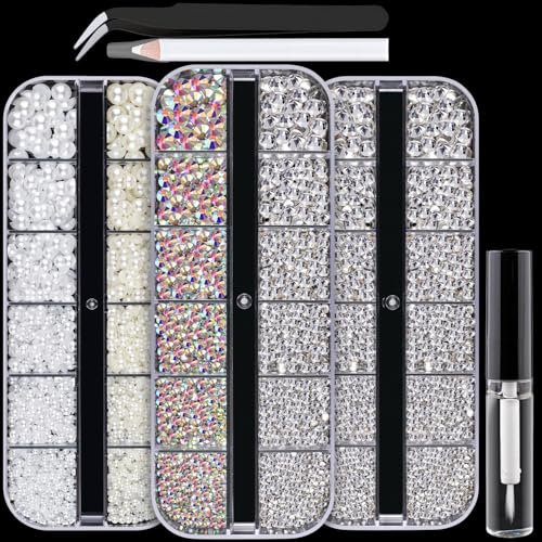 38-AB&Clear+Clear gems+White&Beige pearl