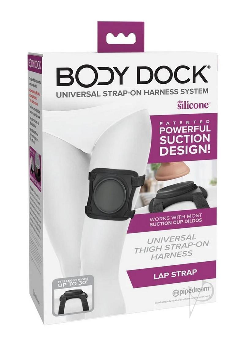 Body Dock Lap Strap Strap On - Adjustable Black Thigh Harness for Hands-Free Use | Perfect for Massage, Physical Therapy & Mobility Assistance