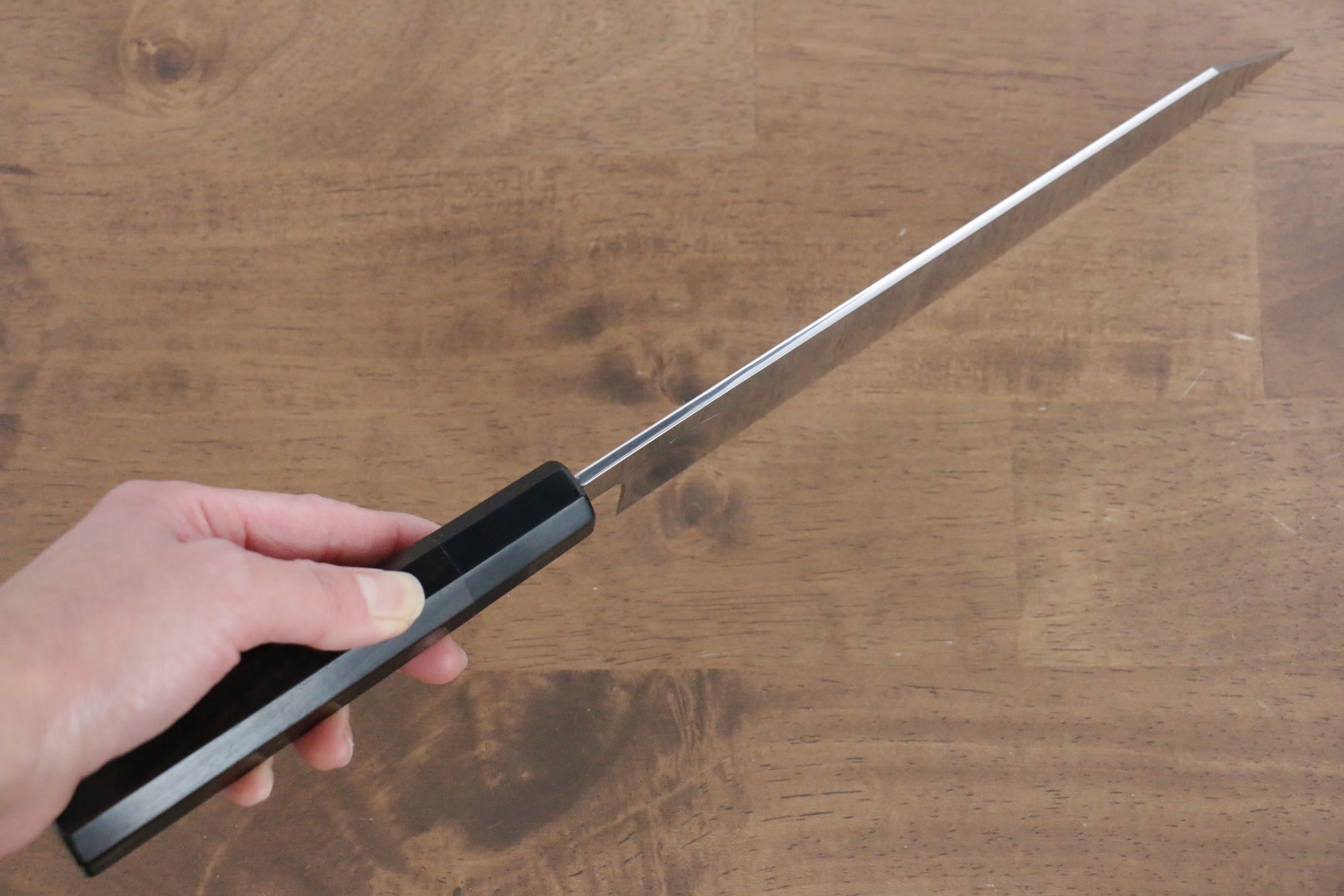Jikko Fujisan Honyaki White Steel No.3 Mirrored Finish Kiritsuke Gyuto 210mm Ebony Wood Handle - Professional Japanese Chef Knife for Sushi, Sashimi & Precision Cutting