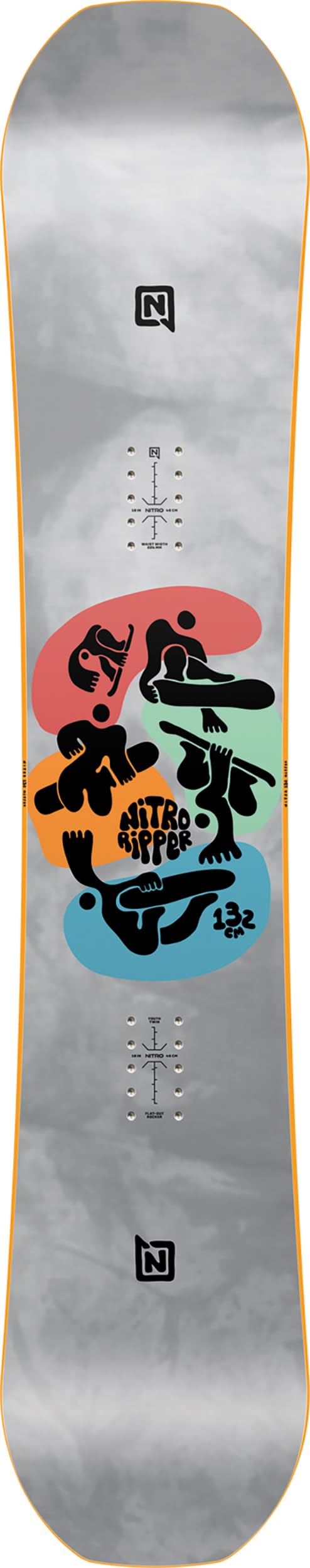 NITRO 2025 Youth Ripper Snowboard - High Performance Kids Snowboard for Boys & Girls - Perfect for Freestyle, Park Riding & All-Mountain Adventures