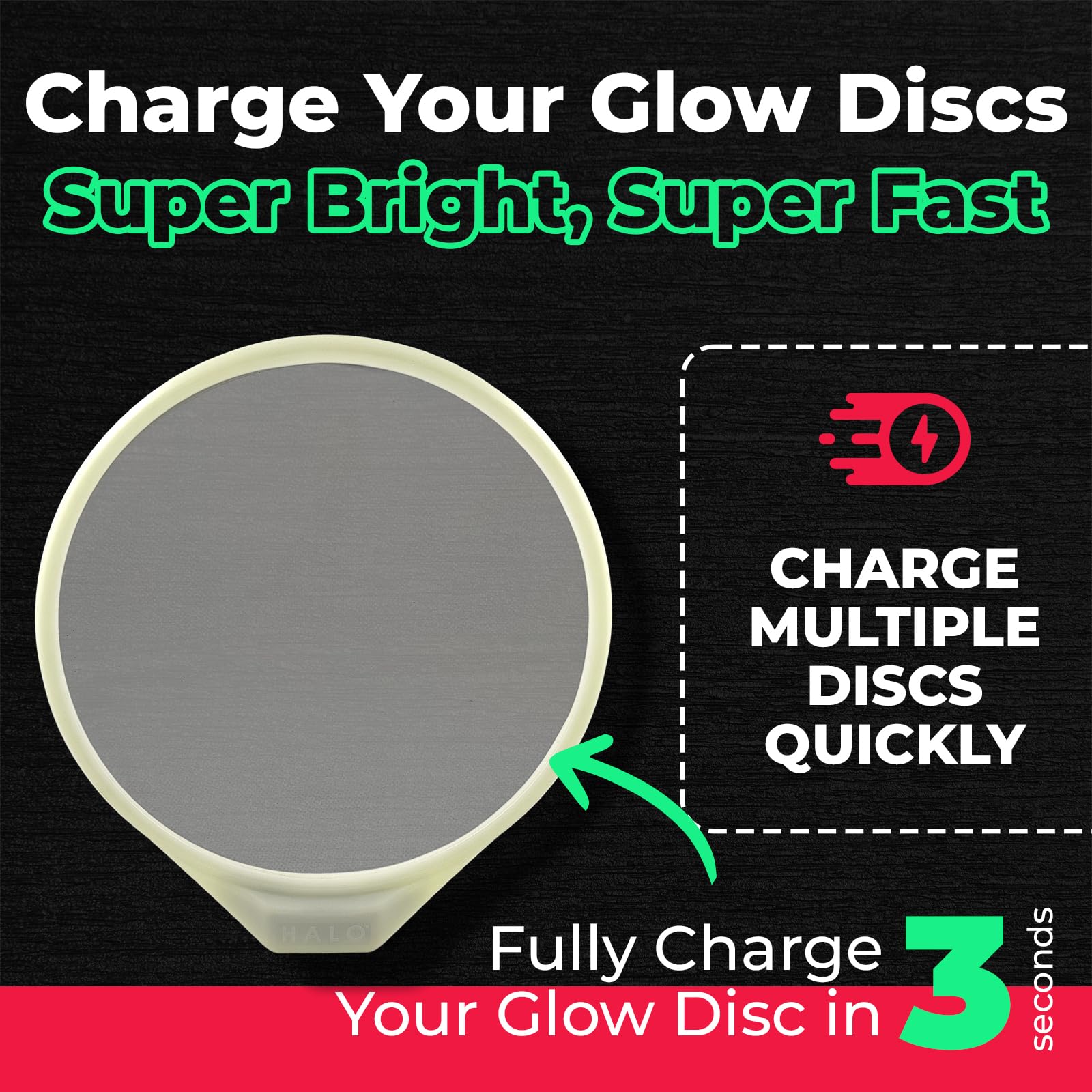 HALO Red Glow UV Flashlight Charger for Disc Golf - Perfect for Night Games & Glow Disc Charging | Essential Disc Golf Accessories & Unique Gifts for Players