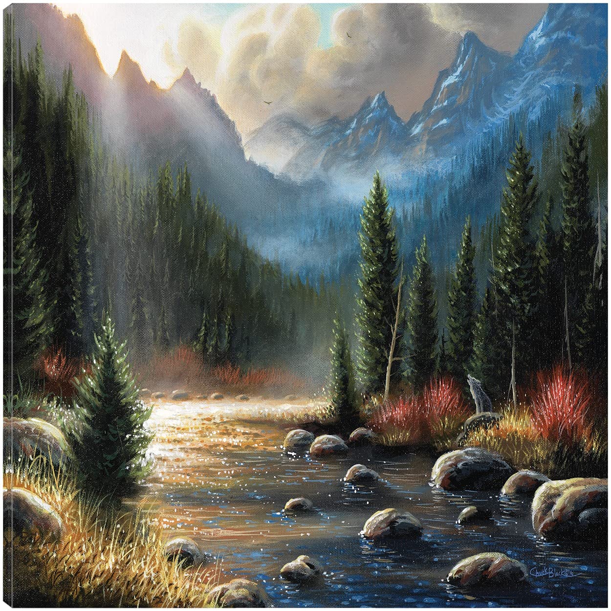 Chuck Black The Calling Canvas Wall Art - 32x32 Inch Ready to Hang Fine Art Print for Living Room, Bedroom, Office & More - Modern Home Decor Gift Idea for Art Lovers