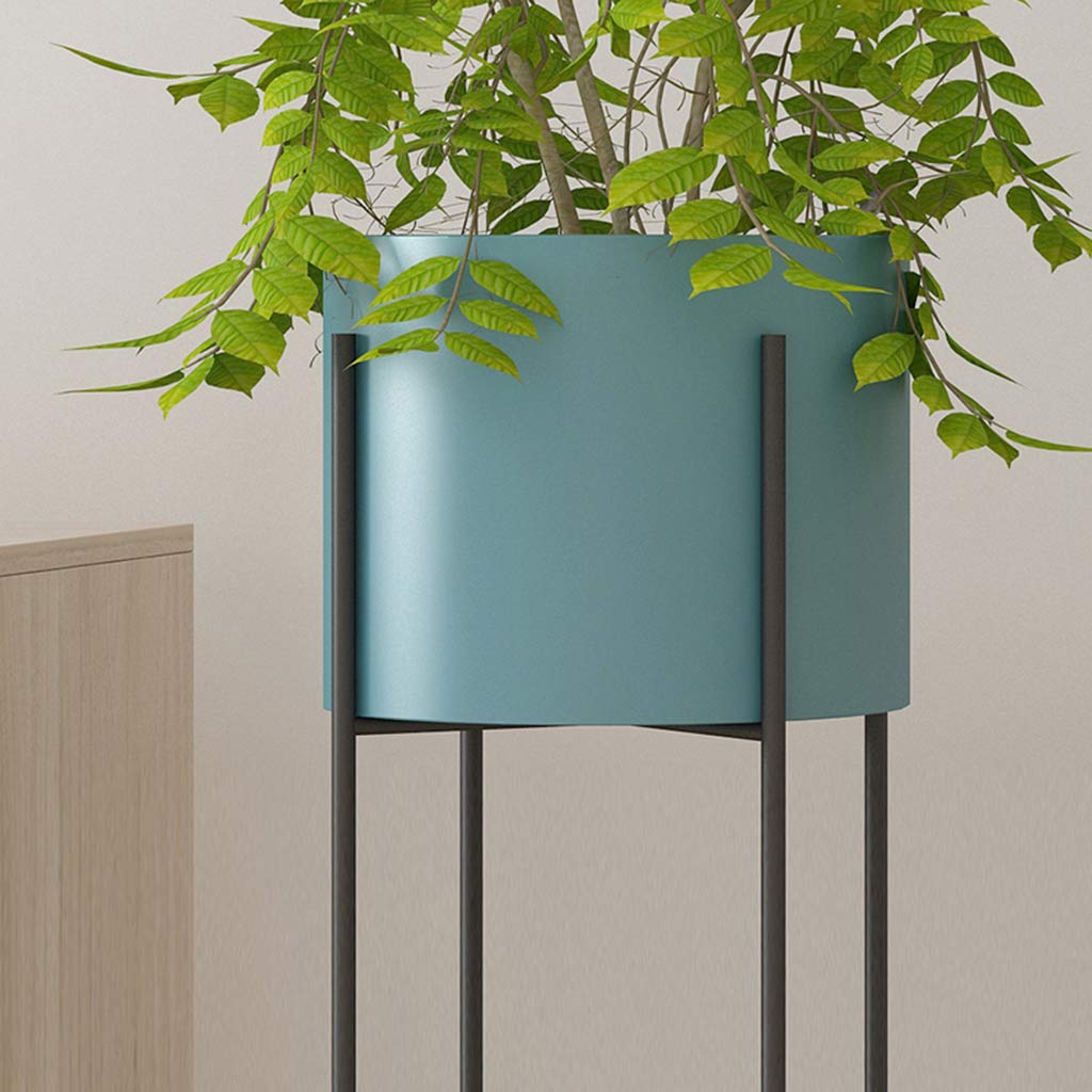 Creative Iron Art Flower Stand - 80CM Blue Indoor Floor Plant Holder for Living Room, Balcony, Garden | Perfect for Green Radish, Potted Plants & Home Decor