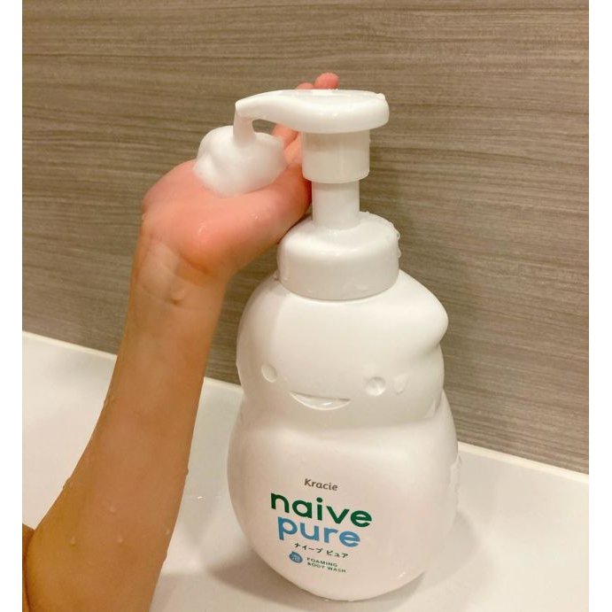 Kracie Naive Pure Plant-Based Foaming Baby Body Wash 18.6oz (550ml) - Gentle Cleansing for Sensitive Skin | Perfect for Newborns & Toddlers Bath Time