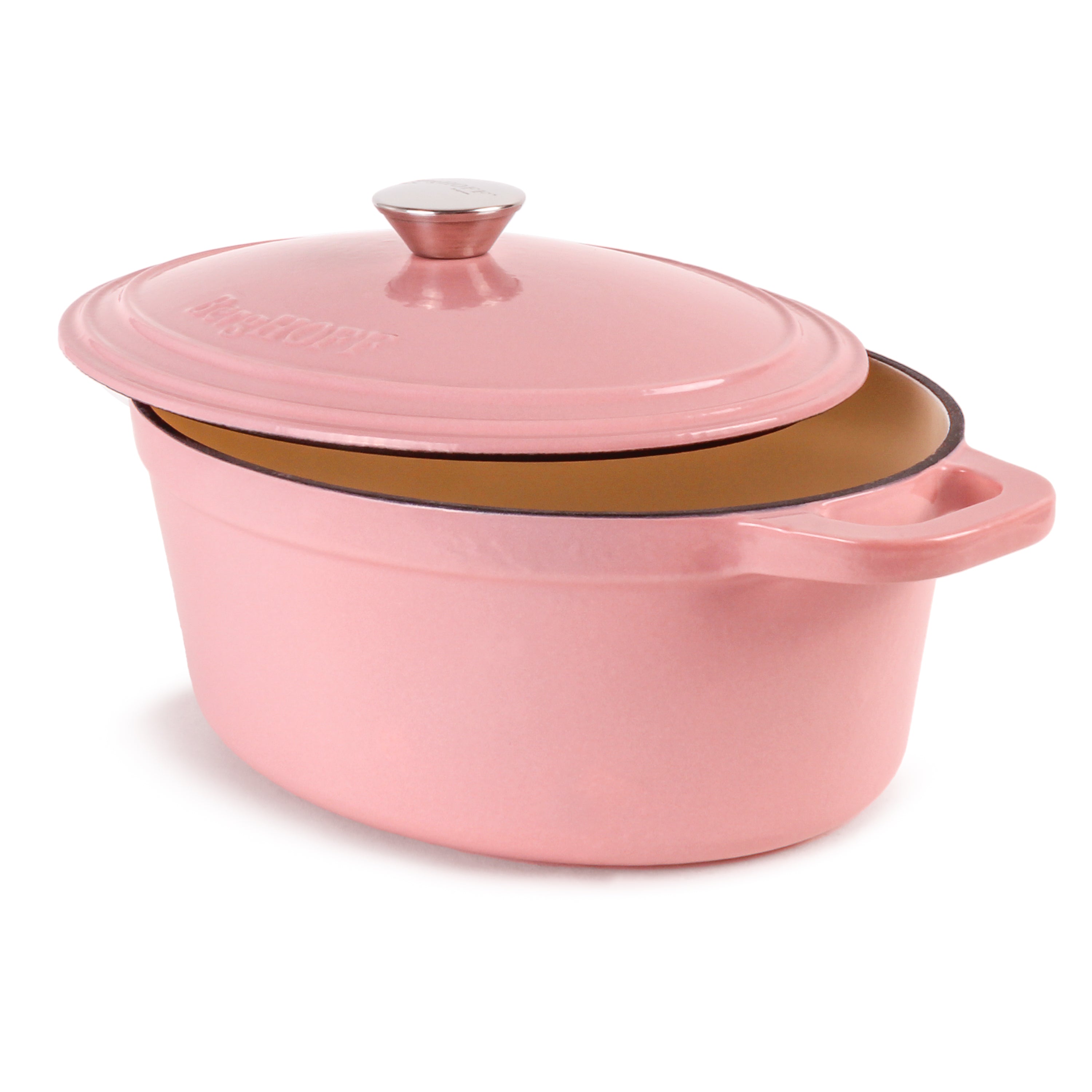 BergHOFF Neo 4-Piece Cast Iron Cookware Set - 5qt & 8qt Dutch Ovens with Matching Lids, Pink Enameled - Perfect for Baking, Braising & Slow Cooking at Home or Camping