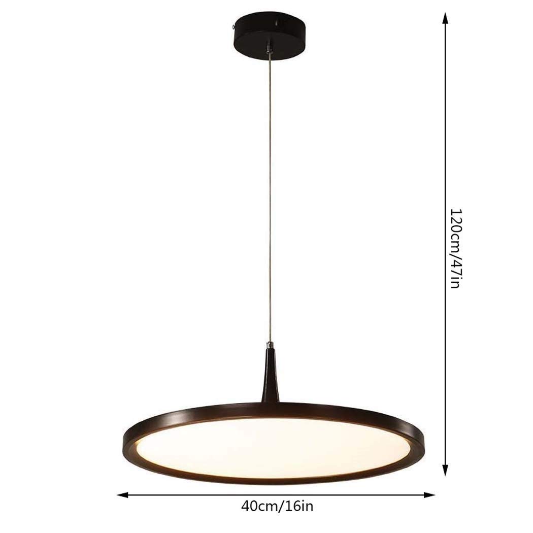 Modern LED Pendant Light Chandelier - Adjustable Acrylic Shade Round Ceiling Lamp for Bedroom, Living Room, Dining Room, Cafe, Bar & Office (Energy Class A+, Black/White Light, 30W) - Perfect for Ambient Lighting and Home Decor