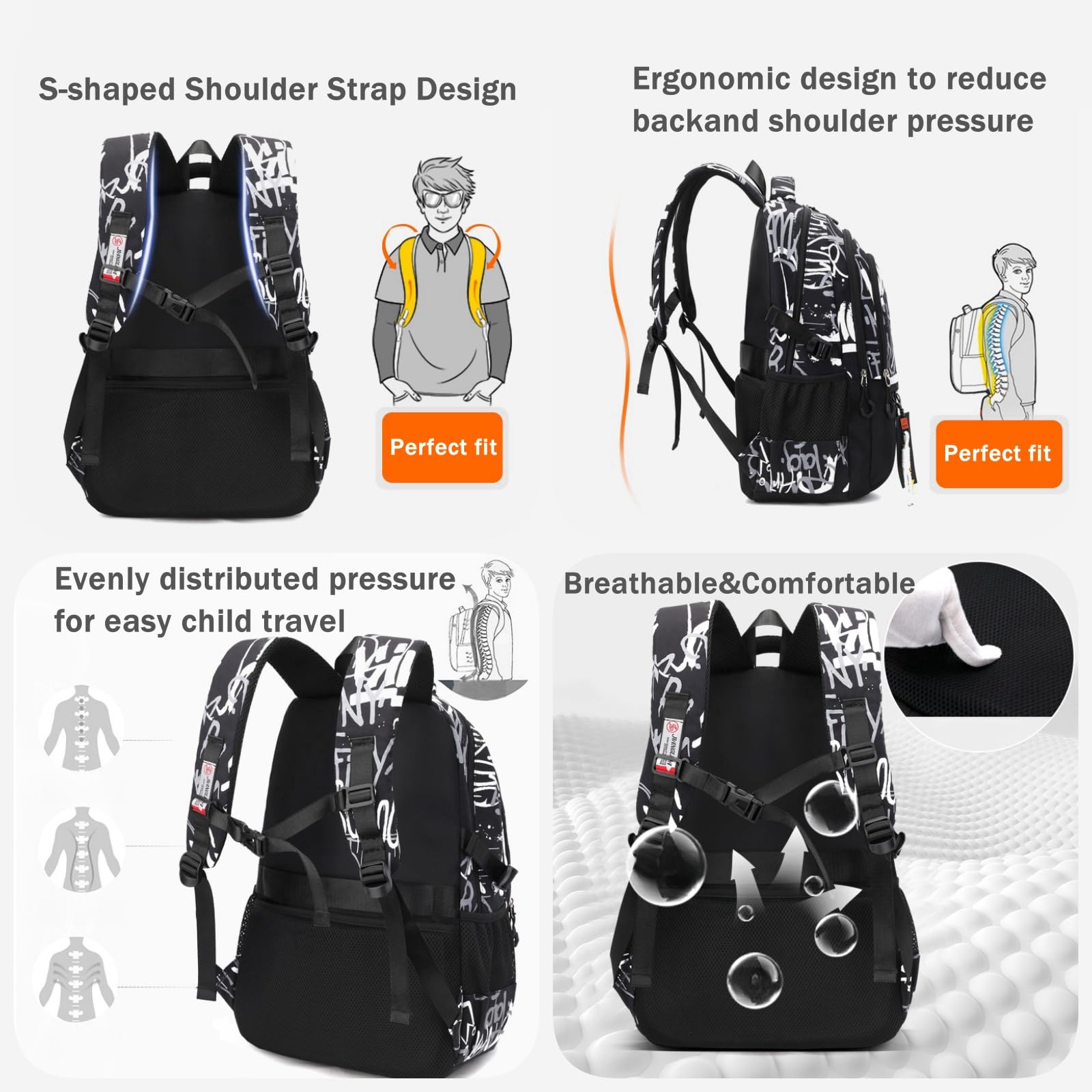Kids School Backpack for Boys - Lightweight Bookbag for Elementary & Middle School Students, Durable Travel Backpack for Teens - Perfect for School, Hiking, and Daily Use