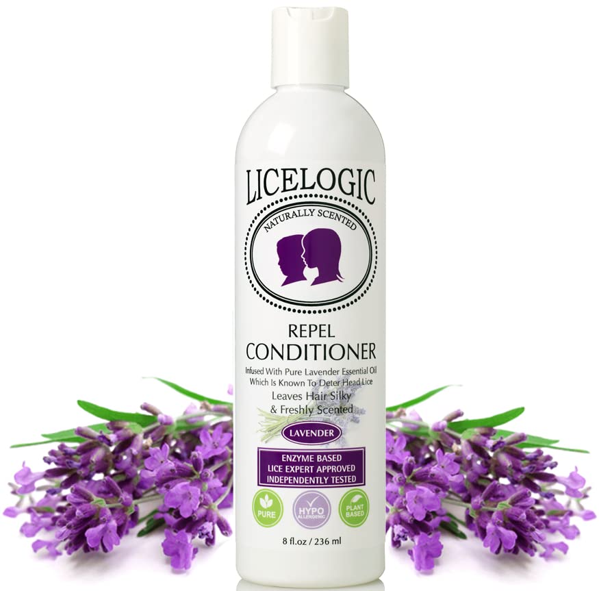 LiceLogic Natural Lice Repellent Conditioner with LICEZYME | 8 oz Lavender Hair Detangler for Kids & Adults | Prevents Super Lice & Nits | Safe, Non-Toxic, Pesticide-Free | Perfect for School, Camp & Family Use