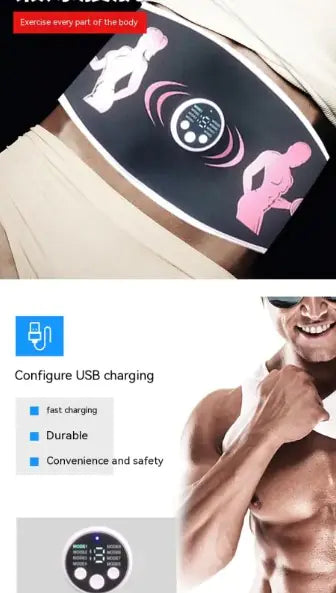 Premium Abdominal Muscle Training Belt for Core Workouts - Waist Trainer for Men & Women - Ideal for Gym, Home Fitness & Weight Loss