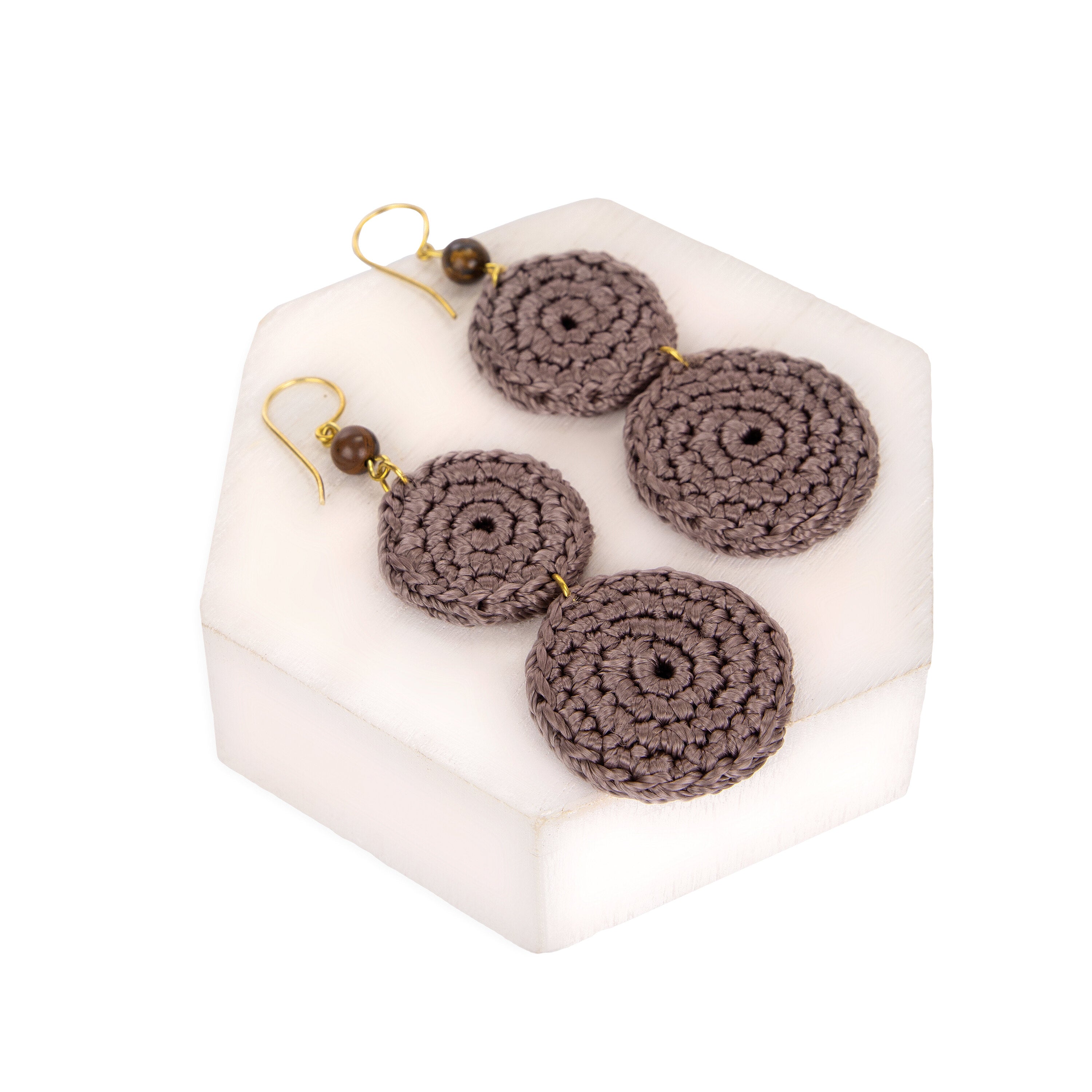 Elegant Jasper Double Disc Earrings for Women - Boho Chic Dangle Jewelry for Casual & Party Wear