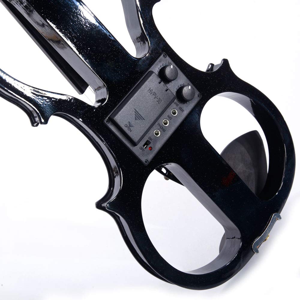 Professional 4/4 Full Size Electric Violin Kit for Adults & Students - Beginner Friendly Violin Set with Hard Case, Bow, Rosin & Headphones (Black) | Perfect for Practice, Performances & Studio Recording