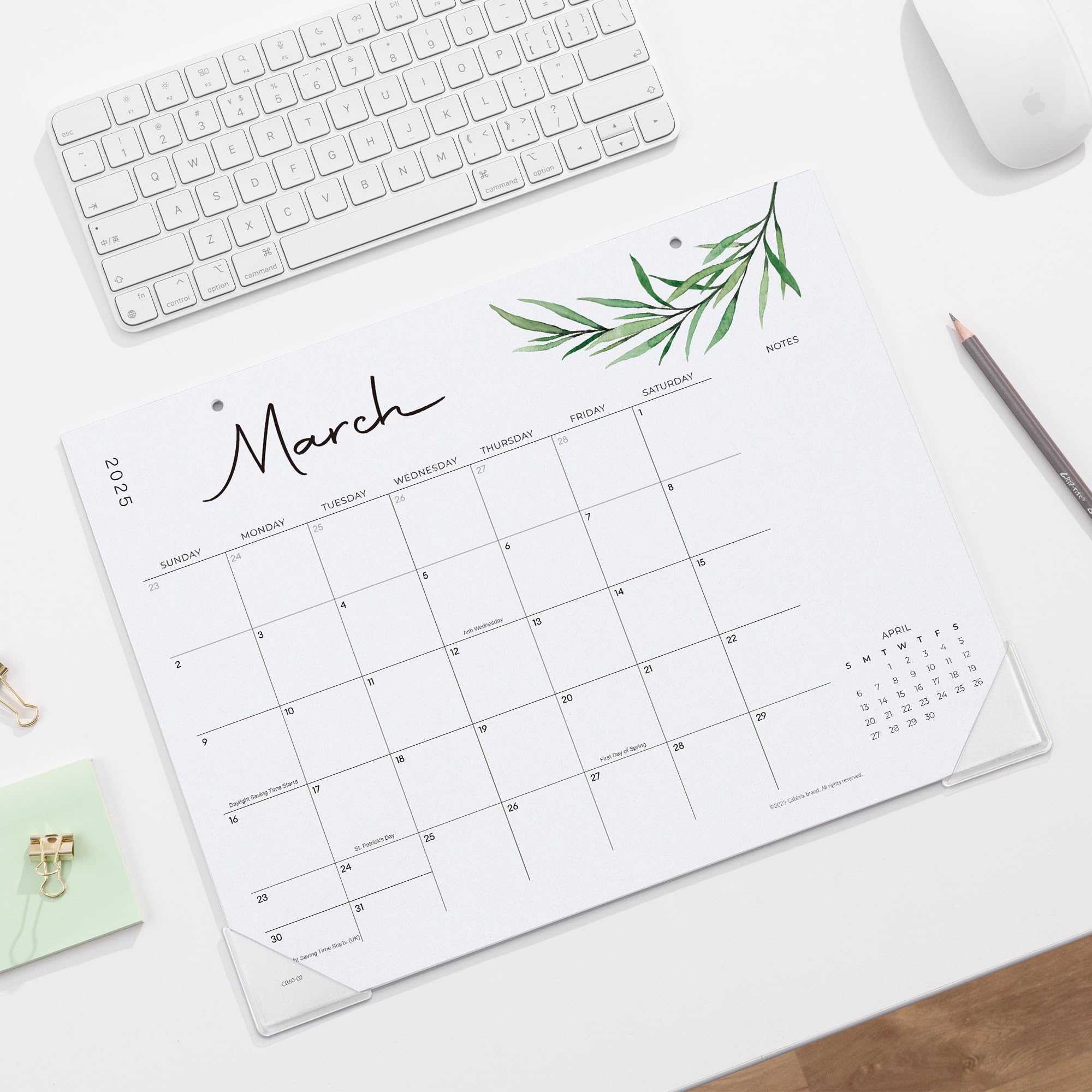 Cabbrix 2025-2026 Academic Desk Calendar - January 2025 to June 2026 Planner for School, Home & Office - Greenery Design - Perfect for Scheduling, Goal Tracking & Daily Organization