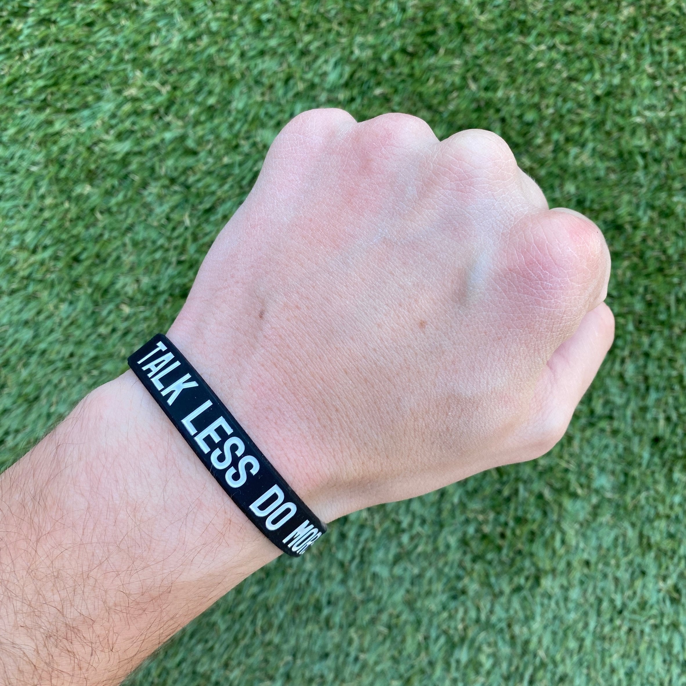 Motivational Wristband - Talk Less Do More Silicone Bracelet for Men & Women - Gym, Workout, Running, Sports & Daily Inspiration