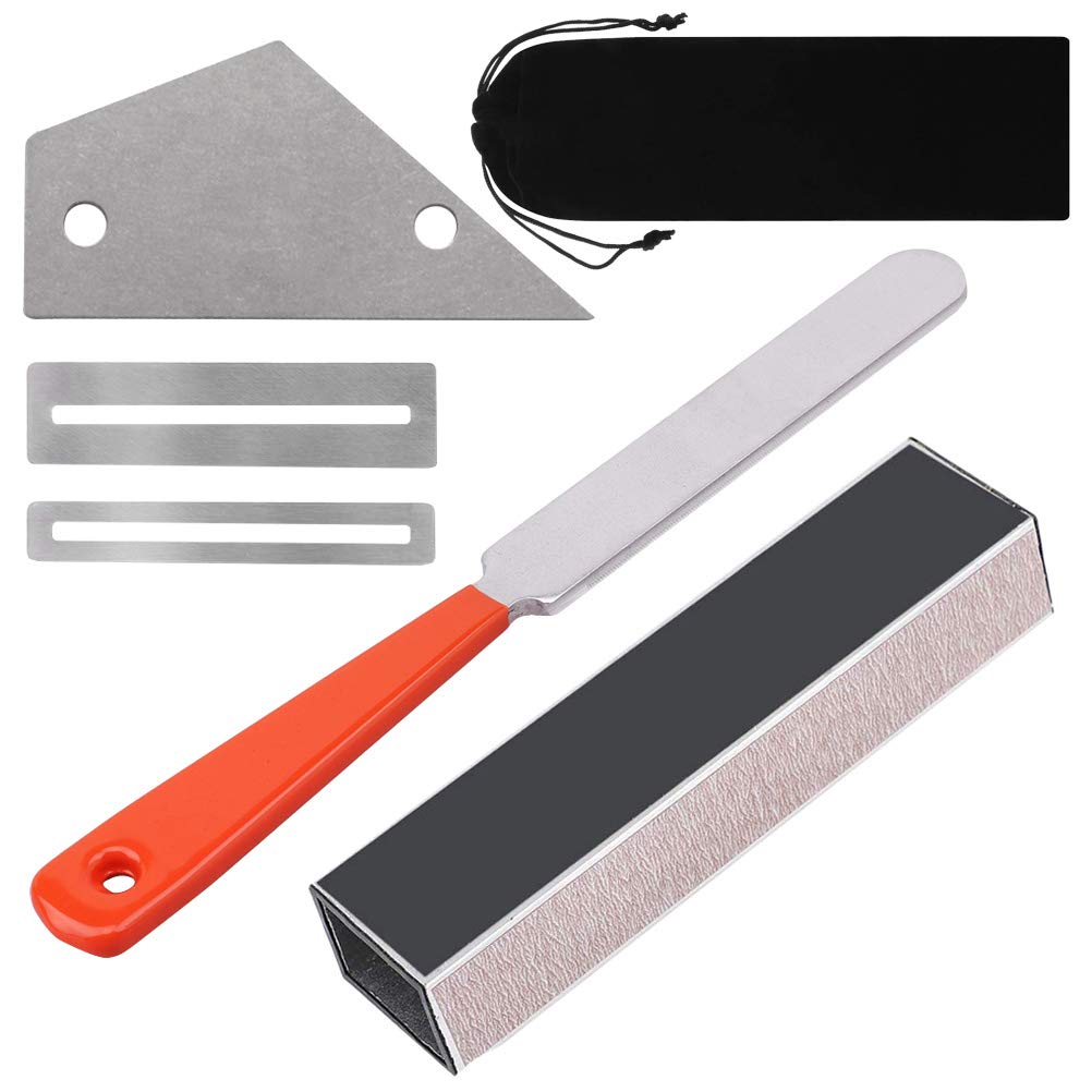 6Pcs Professional Guitar Repair Tool Kit with Storage Bag - Includes Fret Leveling Beam, Fret File, Fret Rocker & 2 Fingerboard Guards for Guitar & Bass Maintenance | Perfect for Luthiers, Musicians & DIY Guitar Repair at Home or Studio