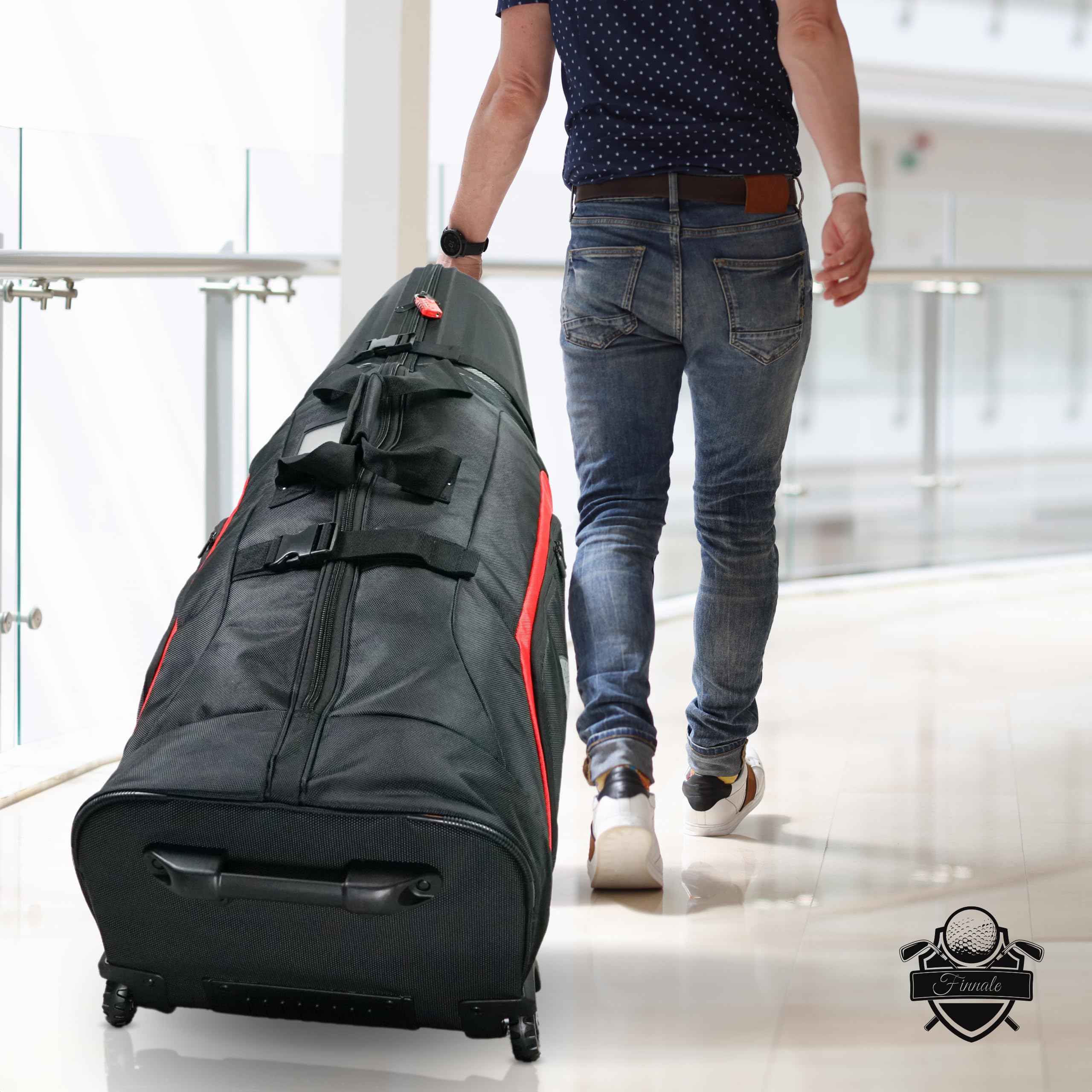 Best Golf Travel Bags for Airlines - Waterproof 1680D Ballistic Nylon Hard Case with Wheels & TSA Lock - Lightweight, Durable Golf Club Protection for Travel - Perfect for Airline Check-in & Golf Vacations