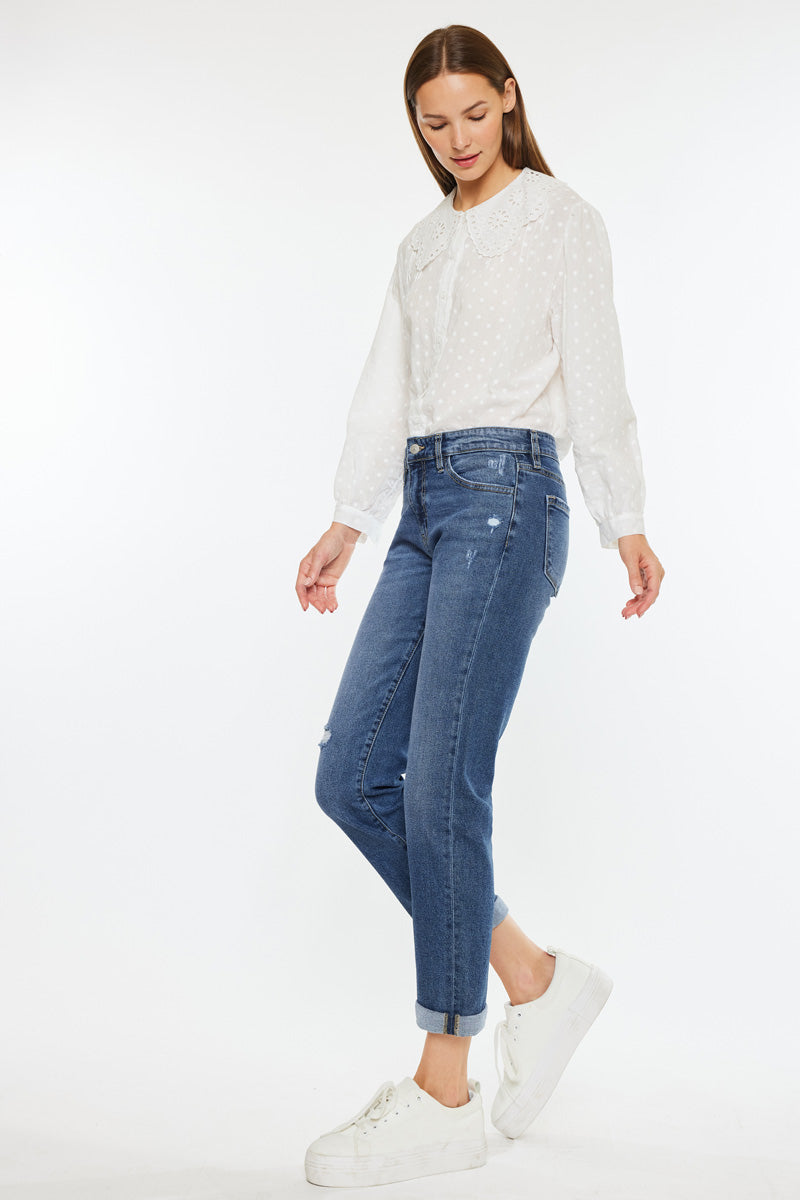 Pamela Essentials Mid Rise Slim Straight Jeans for Women - Comfortable Stretch Denim Pants for Everyday Wear, Office & Casual Outings