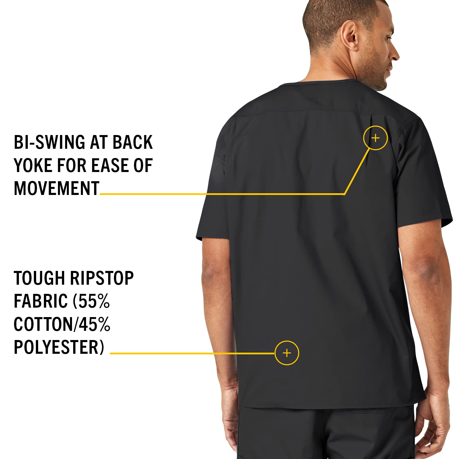 Carhartt Men's Ripstop Multi-Pocket Scrub Top - Durable Work Shirt for Medical Professionals & Healthcare Workers - Perfect for Hospitals, Clinics & Nursing Shifts