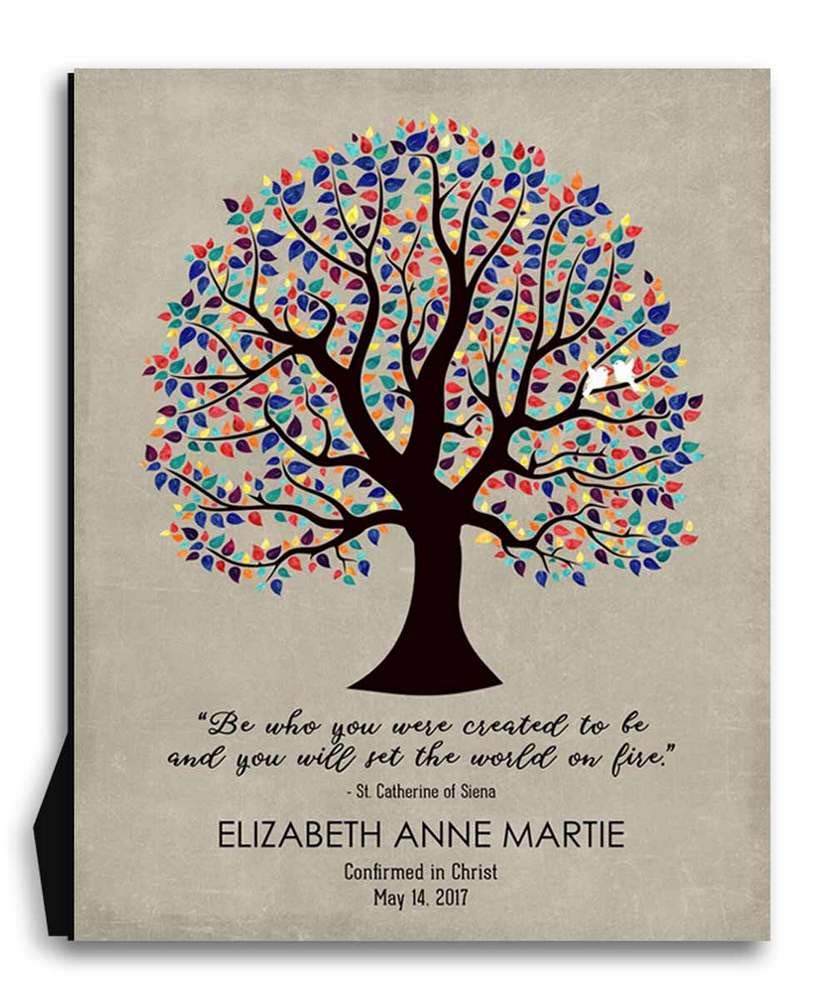 Personalized 8x10 Metal Art Print for Goddaughter - Baptism, Communion, Confirmation, Bar Mitzvah Gift - Saint Catherine Design with Deluxe Velvet Tabletop Stand & Gift Wrapping - Perfect for Religious Celebrations, Home Decor, and Special Occasions - LTC-M1458