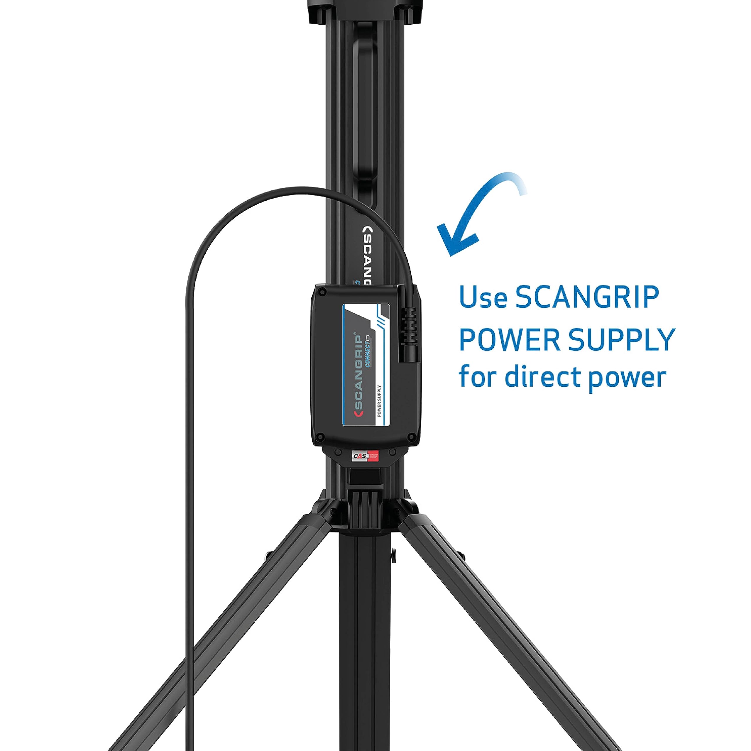 SCANGRIP TOWER 5 CONNECT 5000 Lumen LED Flood Light with Tripod - Battery Powered, Portable Work Light for Construction, Automotive Repair & Outdoor Activities | Flexible, Lightweight & Compact Design