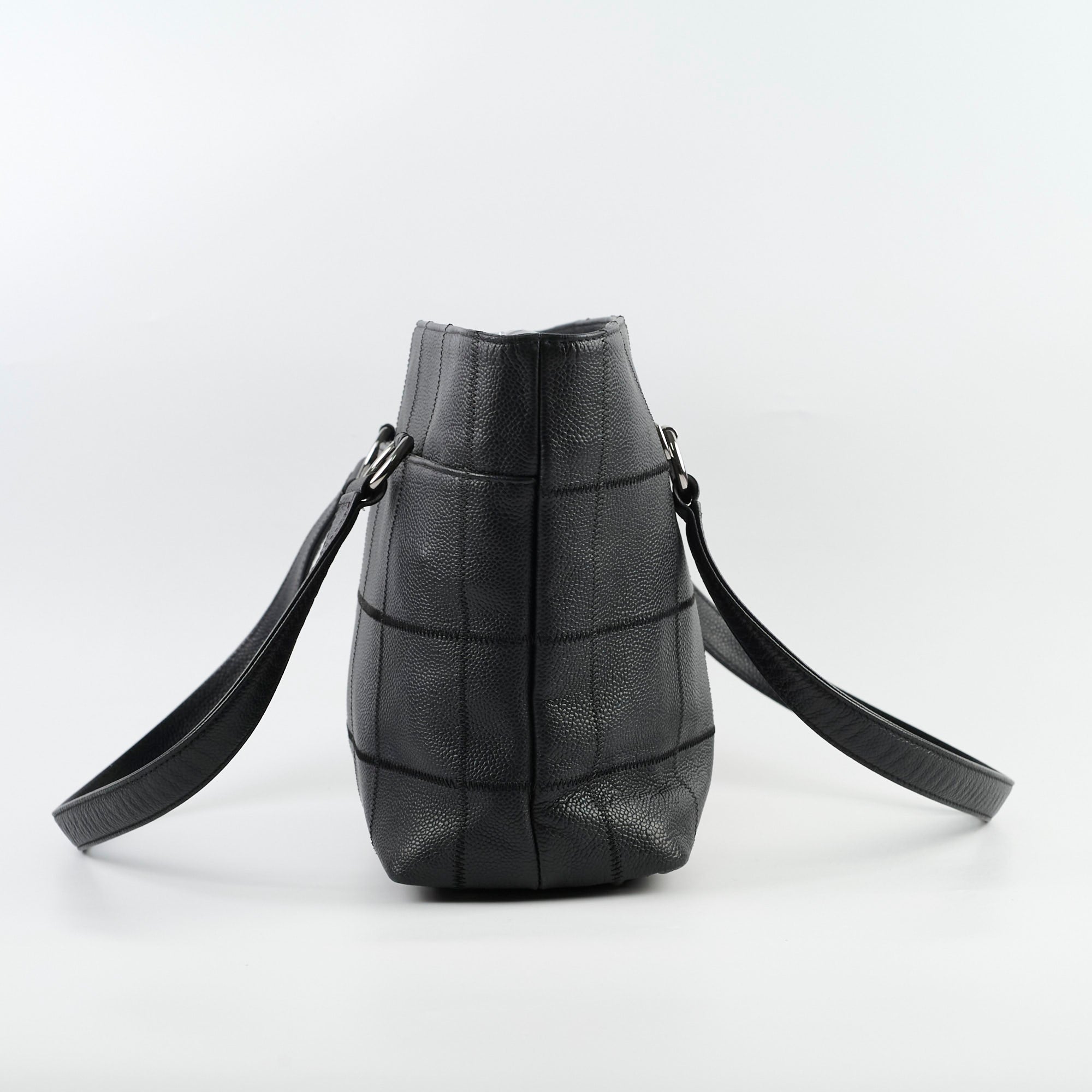 Chanel Black Caviar Leather Tote Bag for Women - Luxury Designer Handbag for Work, Travel & Everyday Use